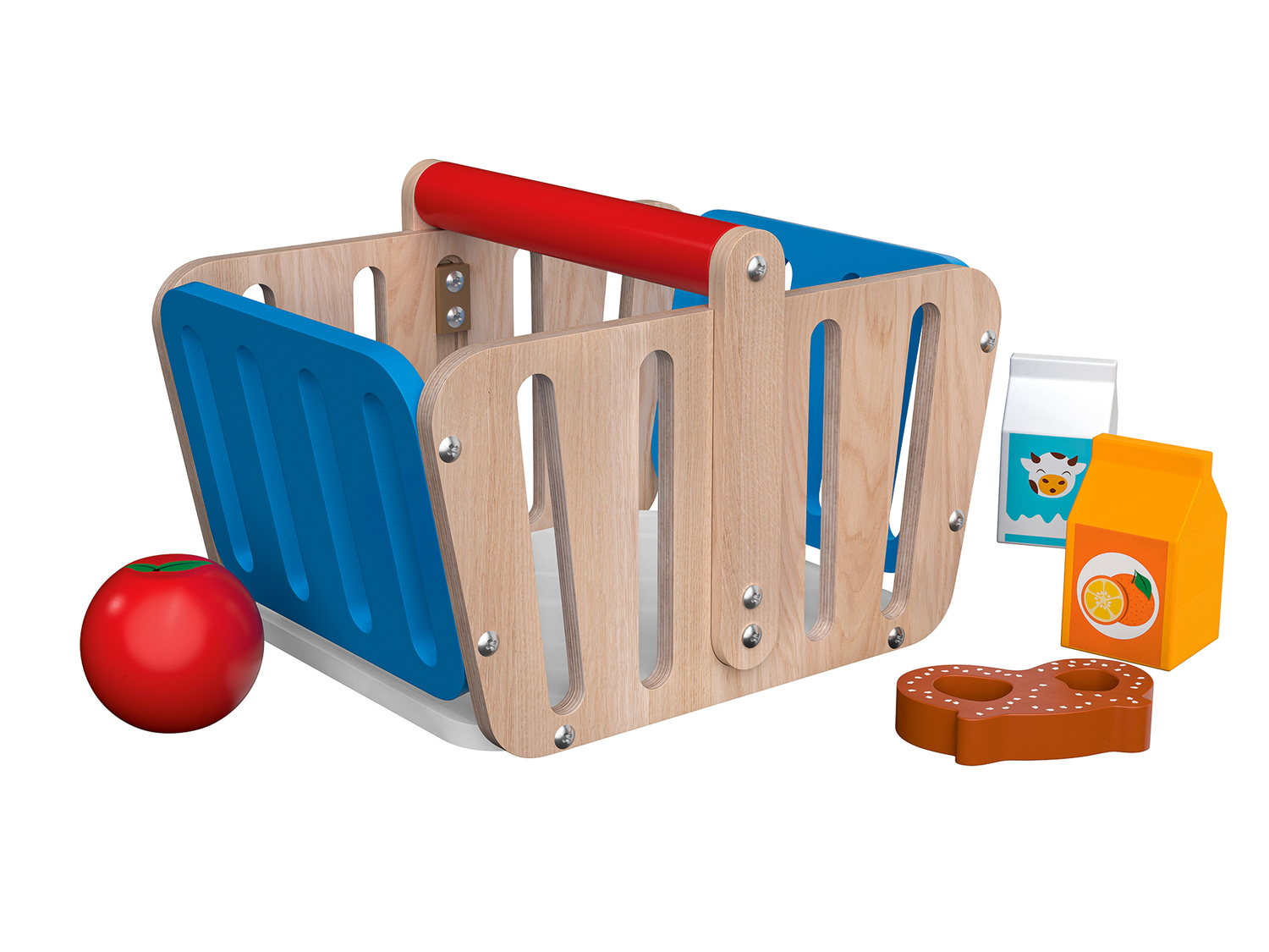 Gioco cassa, bilancia, cassetta alimentare o cesto portaspesa in legno Playtive, ...