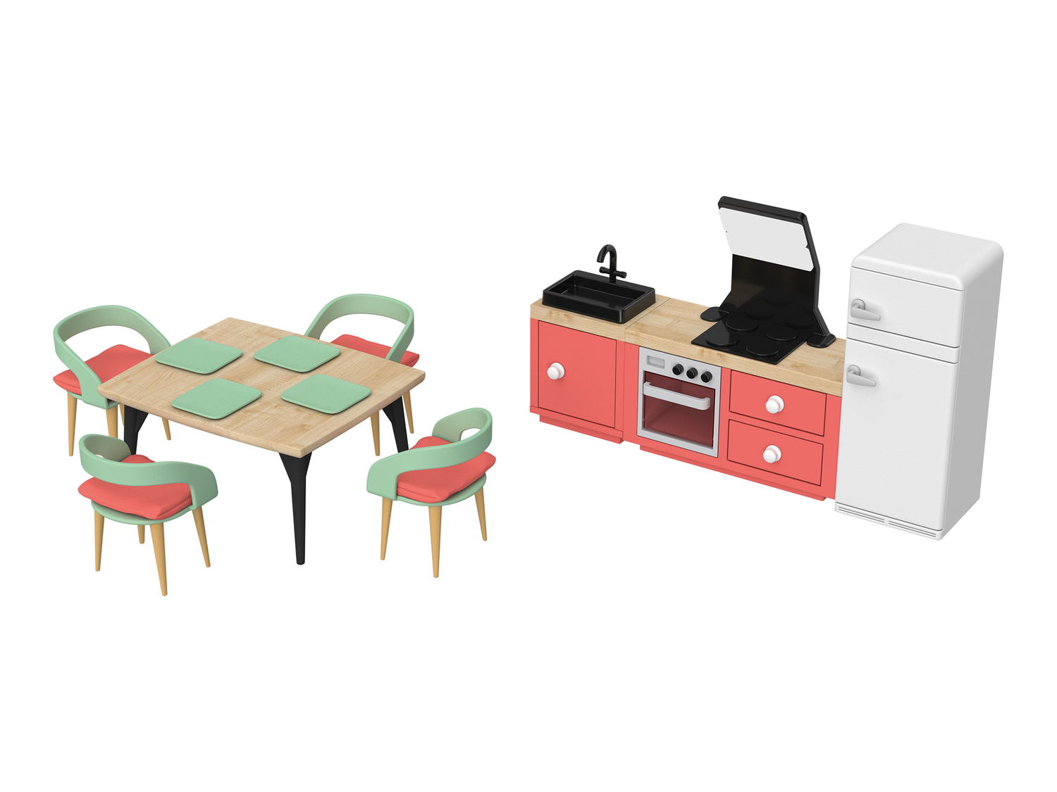 Set mobili in miniatura o set personaggi per casa bambole Playtive, prezzo 7.99 ...