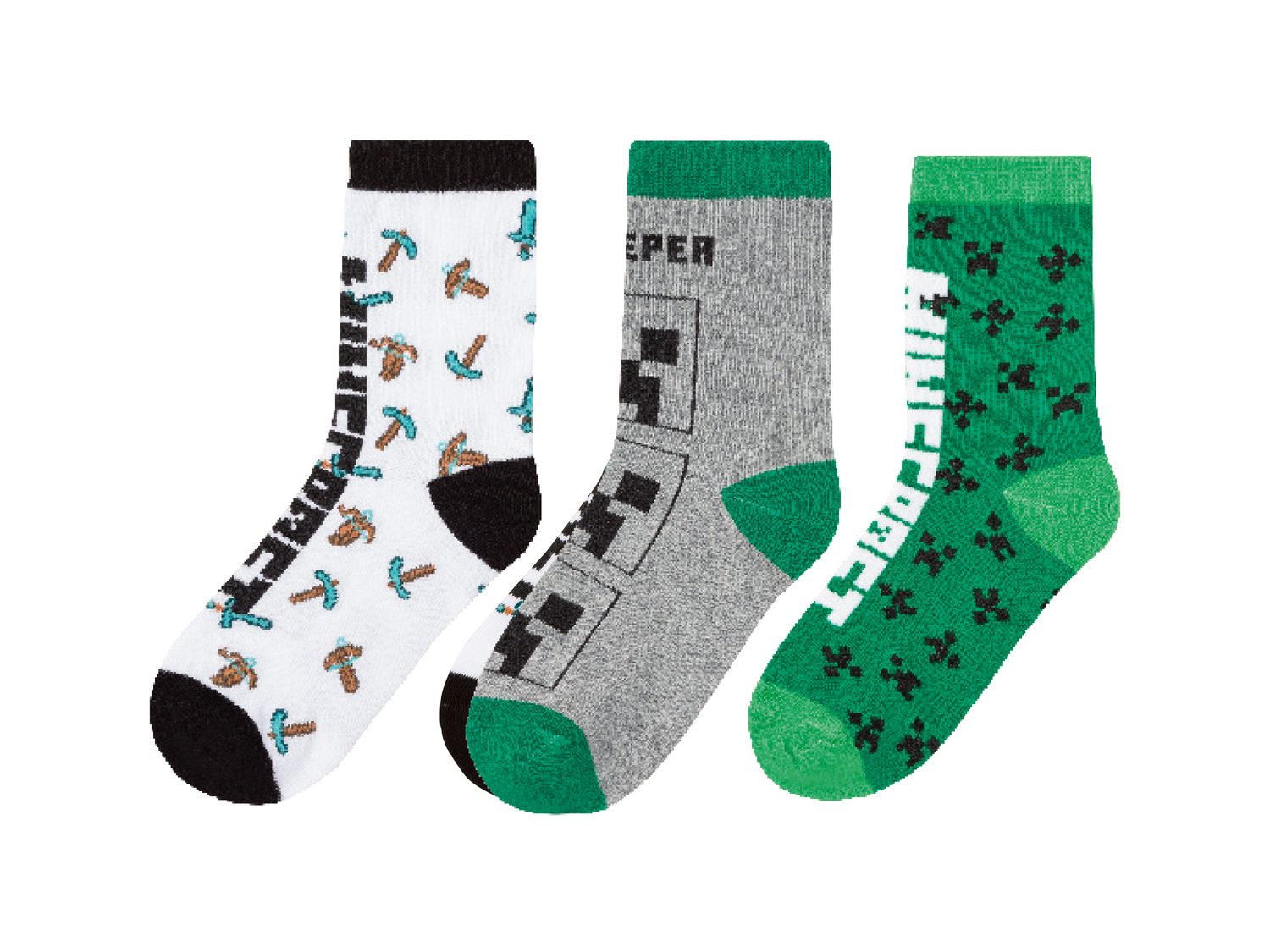 Calzini da bambino Minecraft, prezzo 5.99 €
3 pezzi - Misure: 19-30
Taglie ...