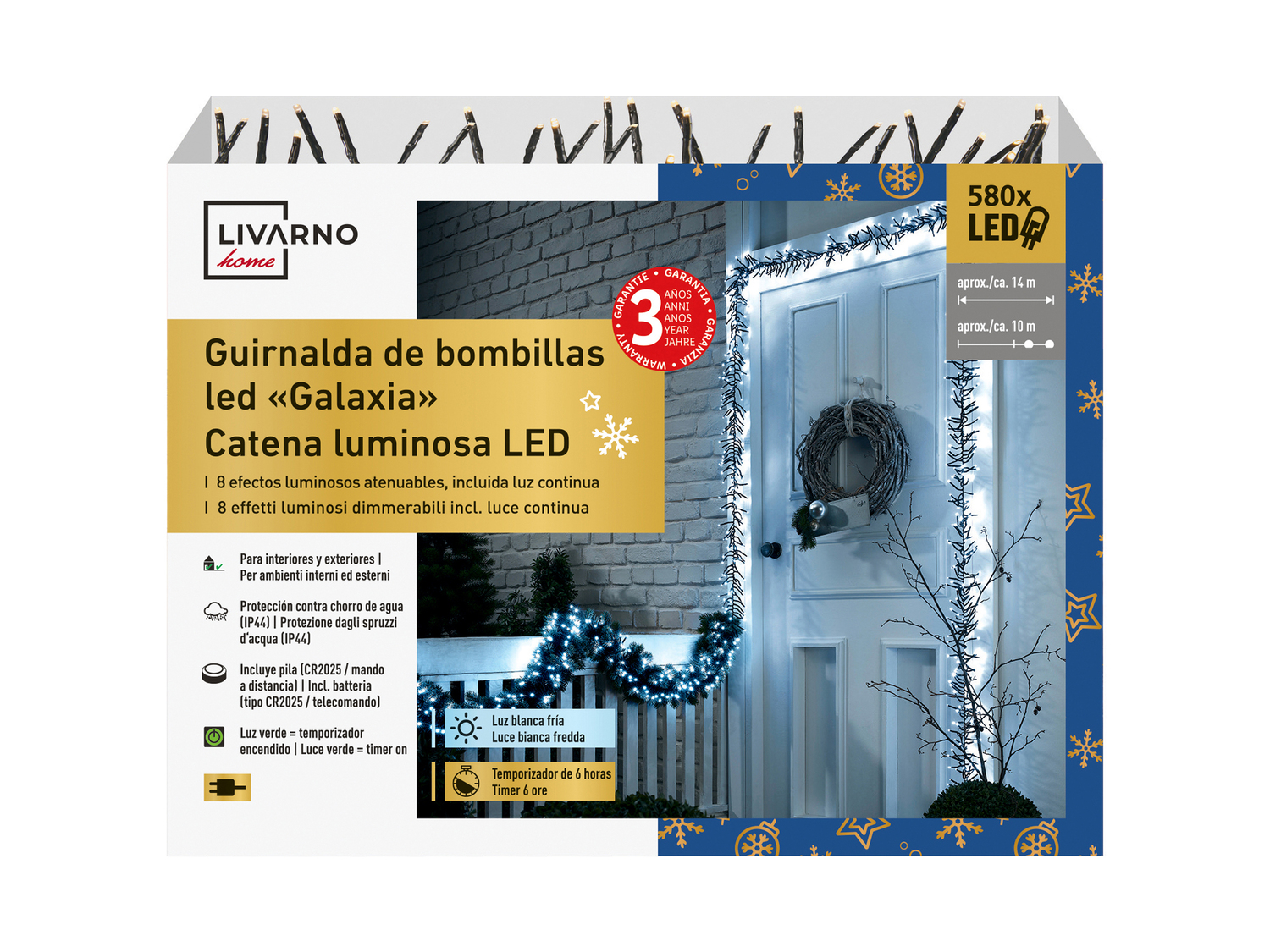 Catena luminosa 580 LED Livarno, prezzo 19.99 €
- Per ambienti interni ...