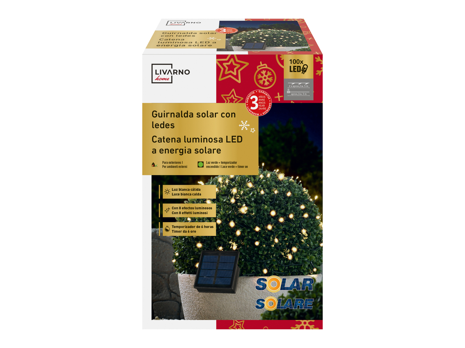 Catena luminosa ad energia solare Livarno, prezzo 12.99 €
- Funzionamento ...