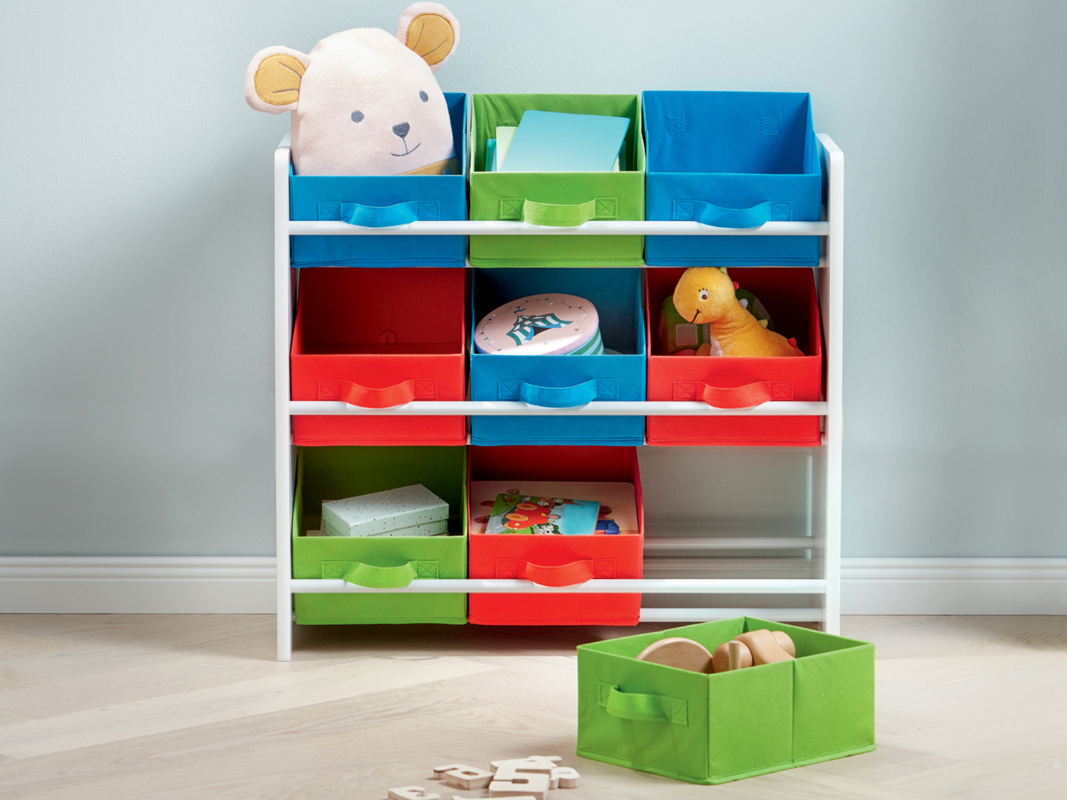 Scaffale portaoggetti per bambini Livarno, prezzo 29.99 &#8364; 
- 9 scatole ...