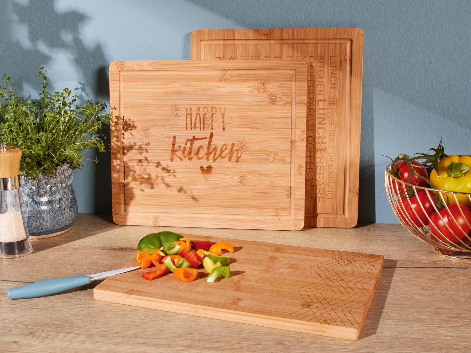 Tagliere da cucina in bambù Ernesto, prezzo 5.99 €
- Con design decorativo, ...