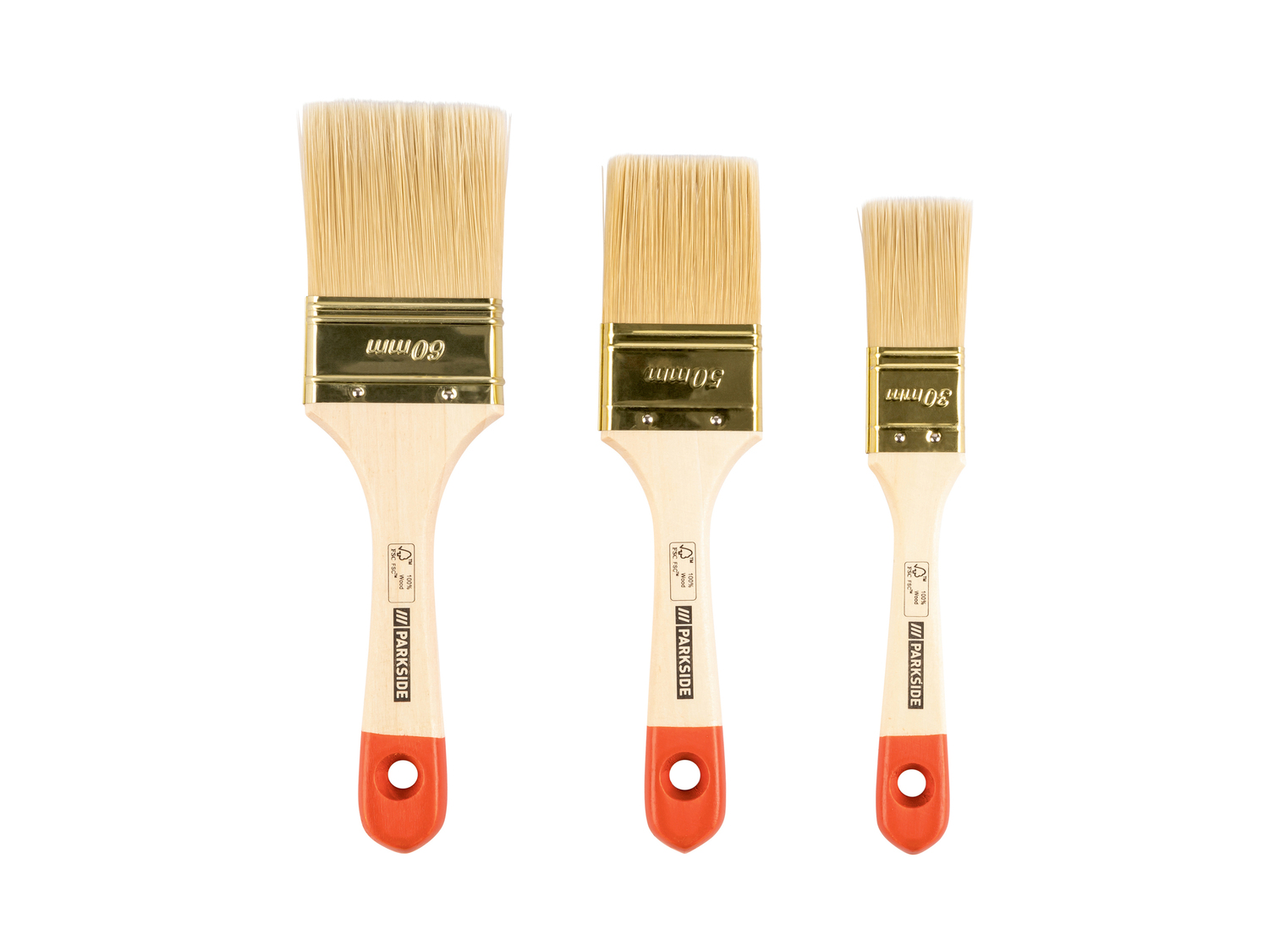 Set pennelli Parkside, prezzo 3.99 &#8364; 
3 pezzi 
- Setole in fibra sintetica
- ...