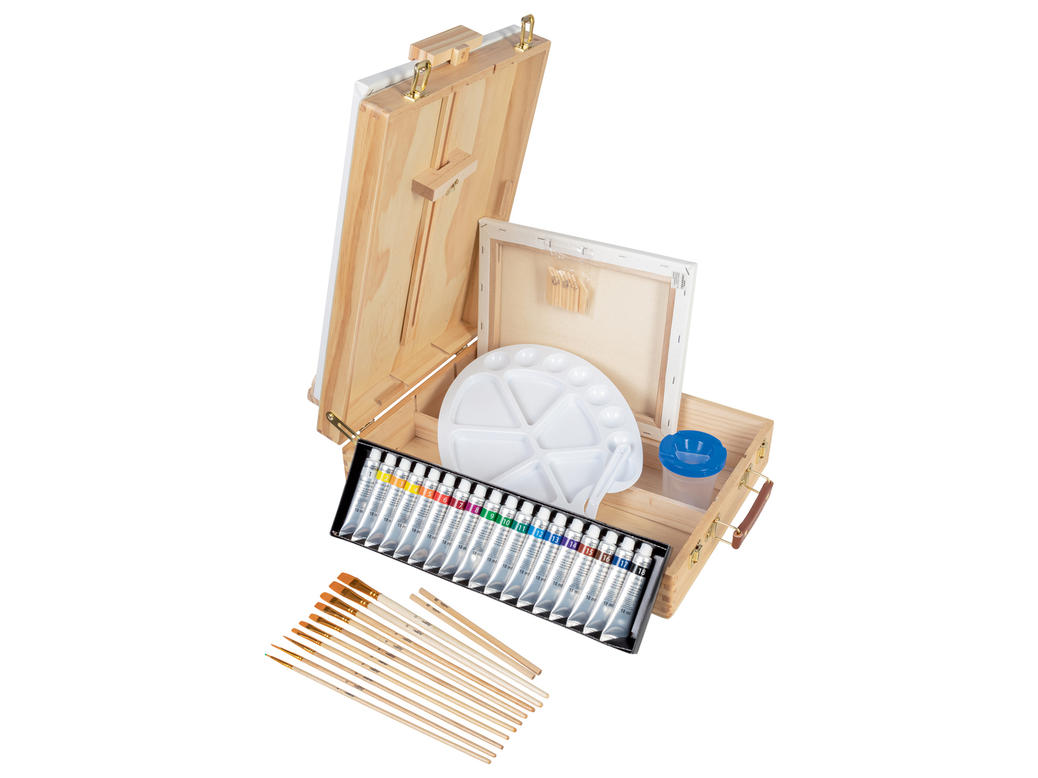 Set cavalletto da pittore in valigetta Crelando, prezzo 34.99 €
52 pezzi ...