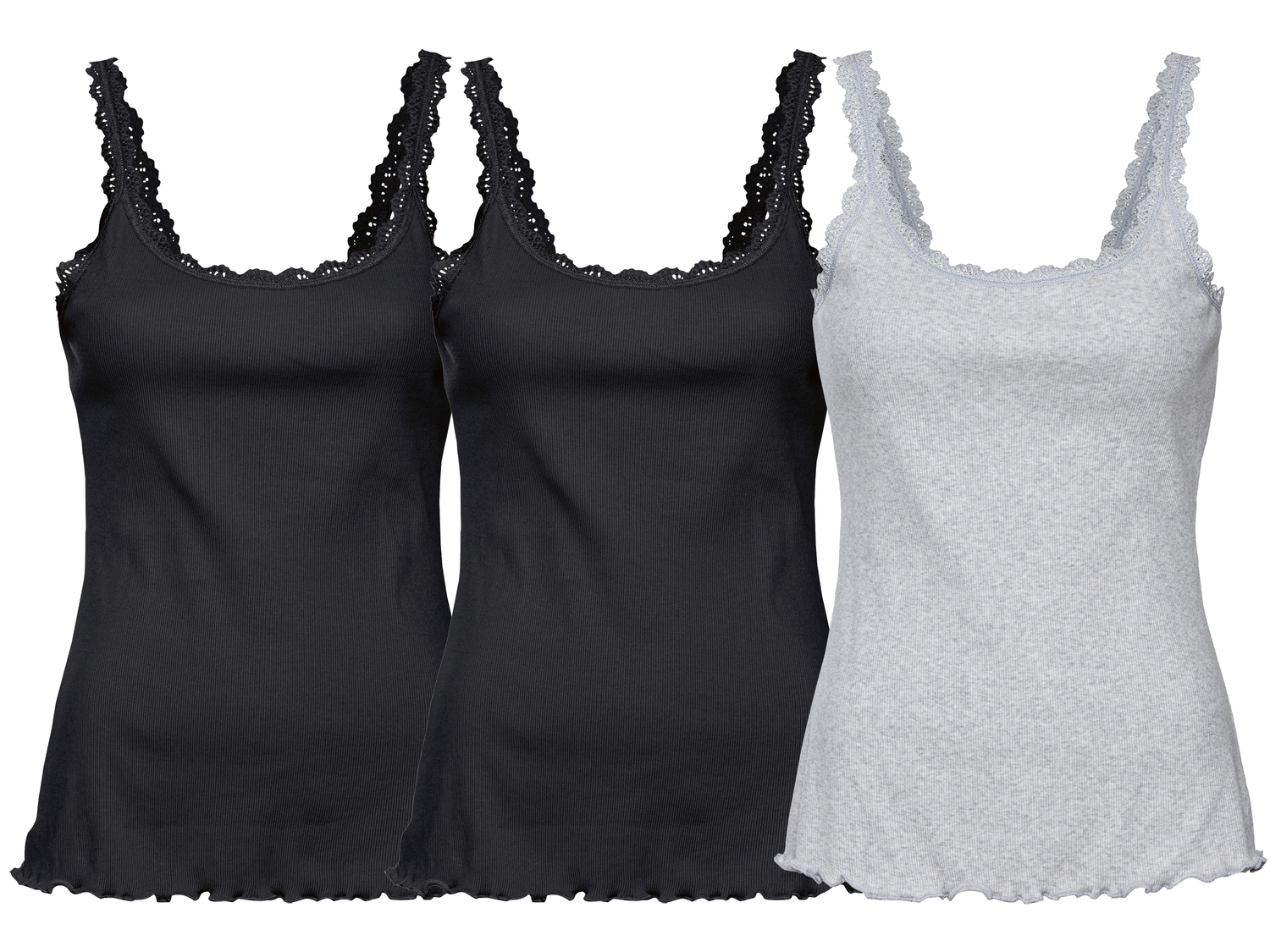 Canotta da donna con pizzo Esmara, prezzo 9.99 €
3 pezzi - Misure: S-L
Taglie ...