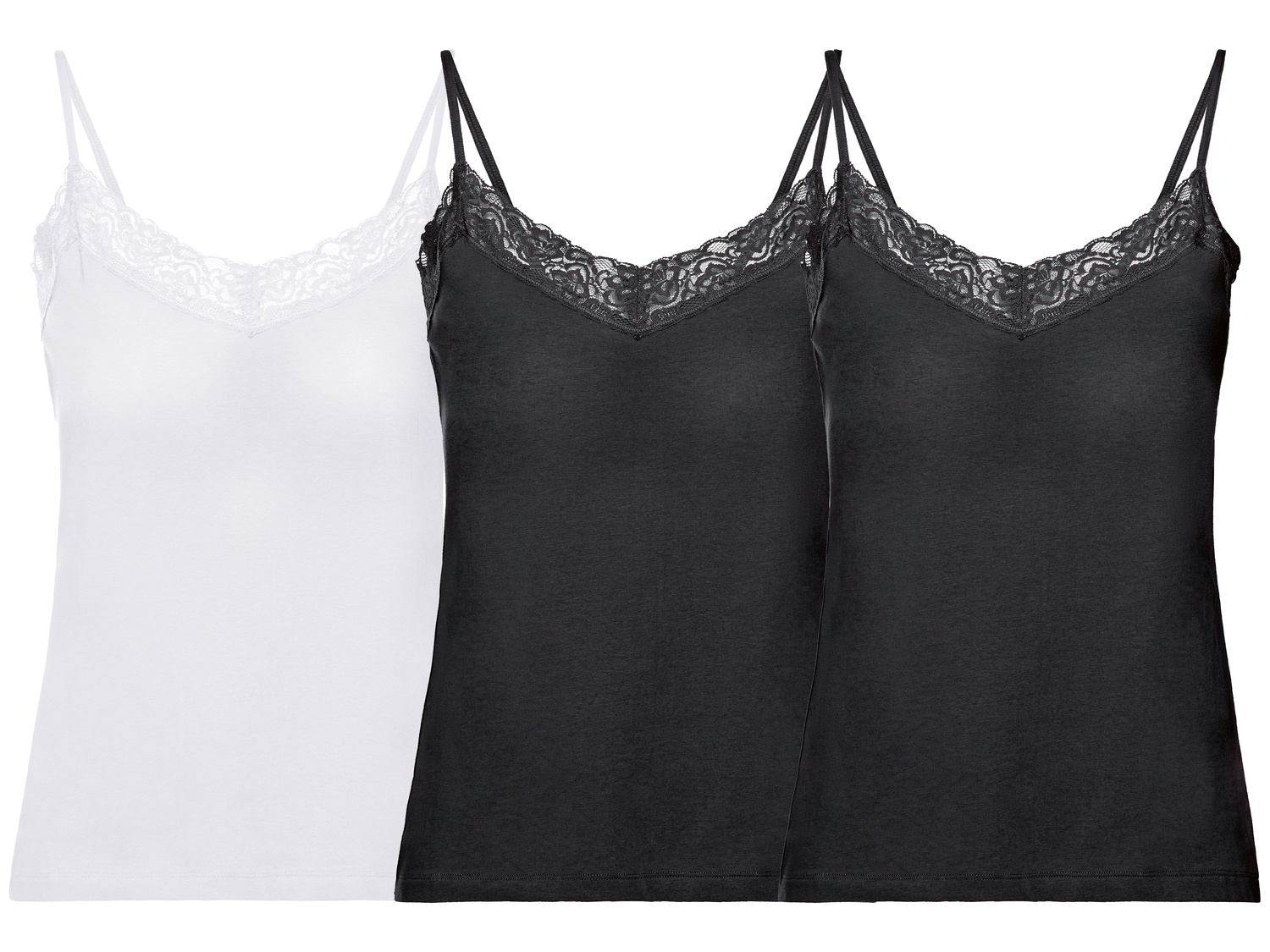 Canotta da donna con pizzo Esmara, prezzo 9.99 €
3 pezzi - Misure: S-L
Taglie ...