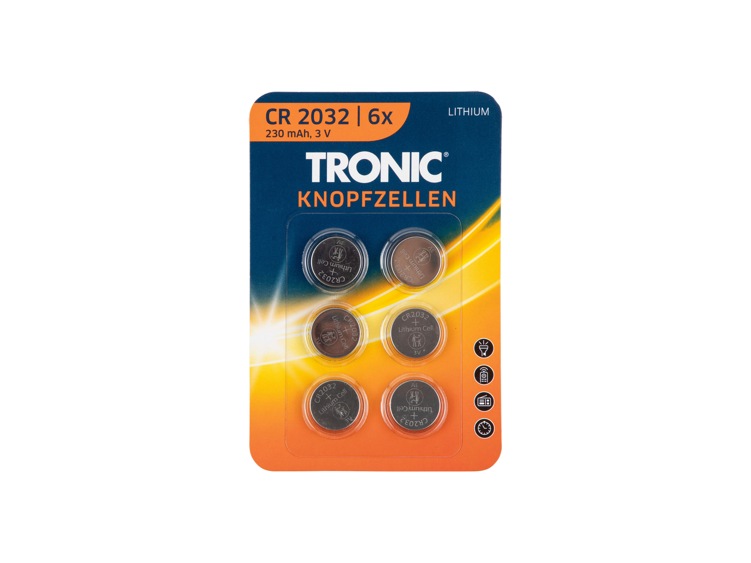 Batterie a bottone Tronic, prezzo 1.49 €
6 pezzi
Caratteristiche