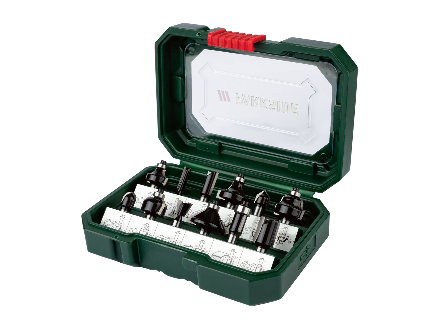 Set bit per fresatrice Parkside, prezzo 12.99 &#8364; 
12 pezzi 
- Per lavorare ...