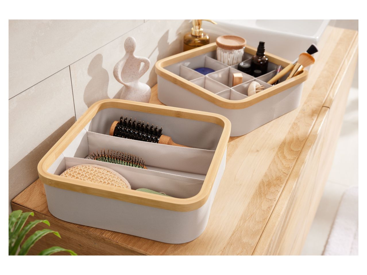 Cestini multifunzione in stoffa e bambù , prezzo 9.99 EUR