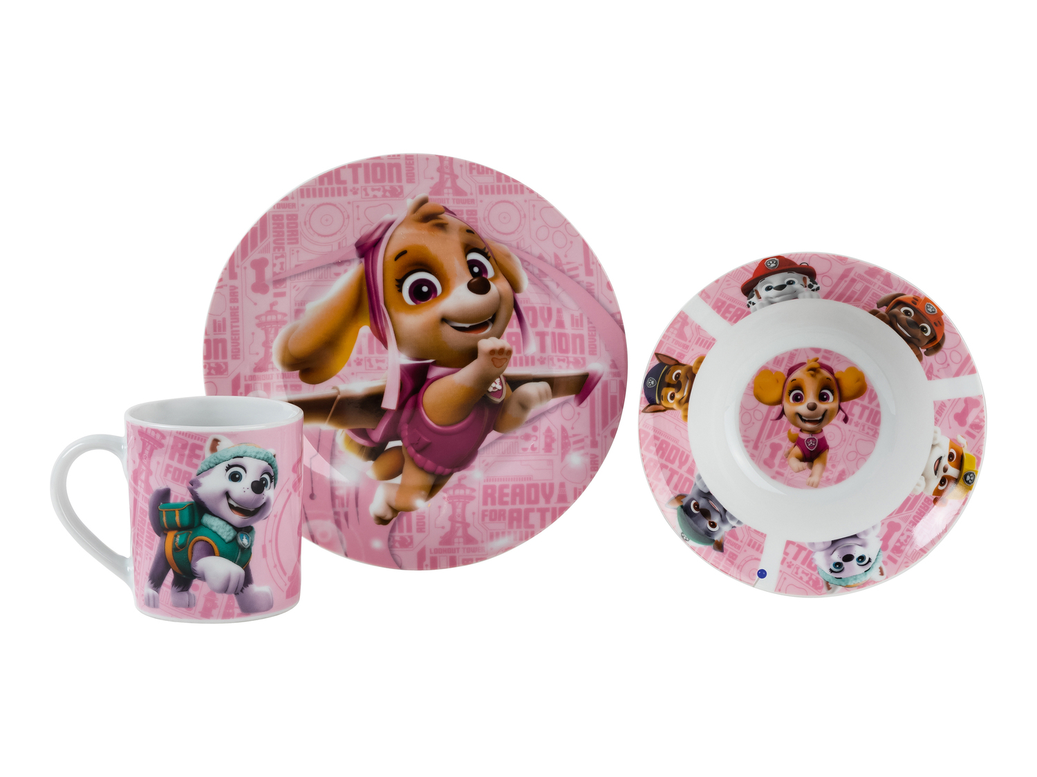 Set colazione in porcellana "Paw Patrol, Frozen, Sam il pompiere" ...