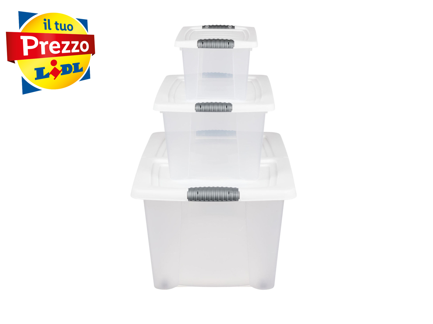 Set box multiuso Cassetti, prezzo 9.99 €
3 pezzi
- 38 L - 60 x 40 x 27 cm
- ...