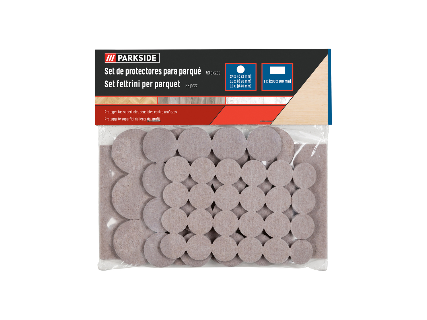 Set feltrini o pad protettivi Parkside, prezzo 1.99 €
Caratteristiche