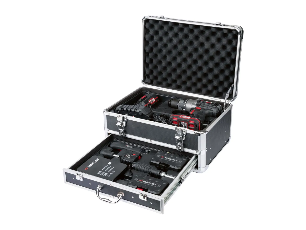 Set trapano a percussione ricaricabile Parkside, 20V, prezzo 179 EUR 
Set trapano ...