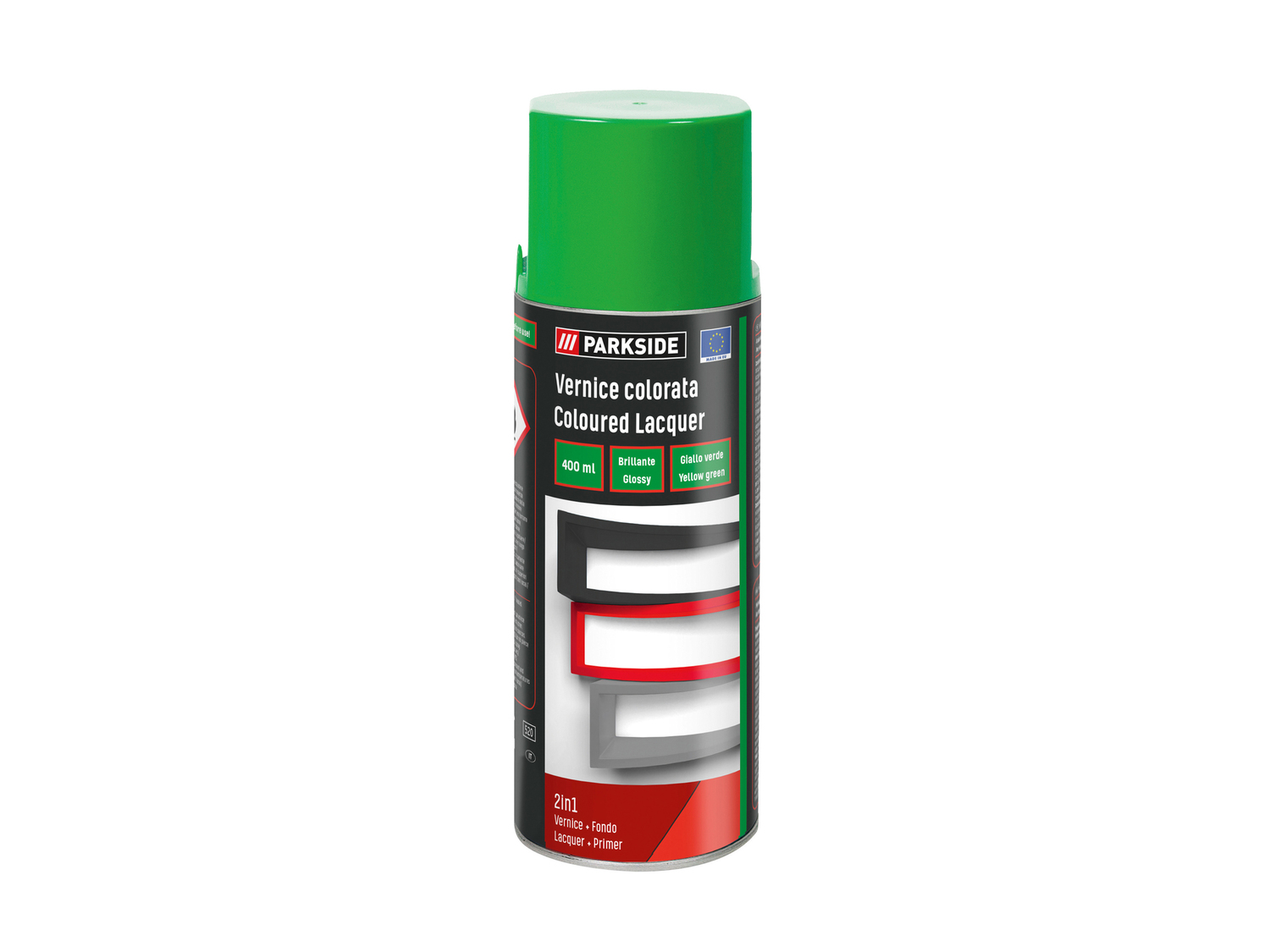 Vernice colorata spray Parkside, prezzo 3.99 €
400 ml
- Per interni ...