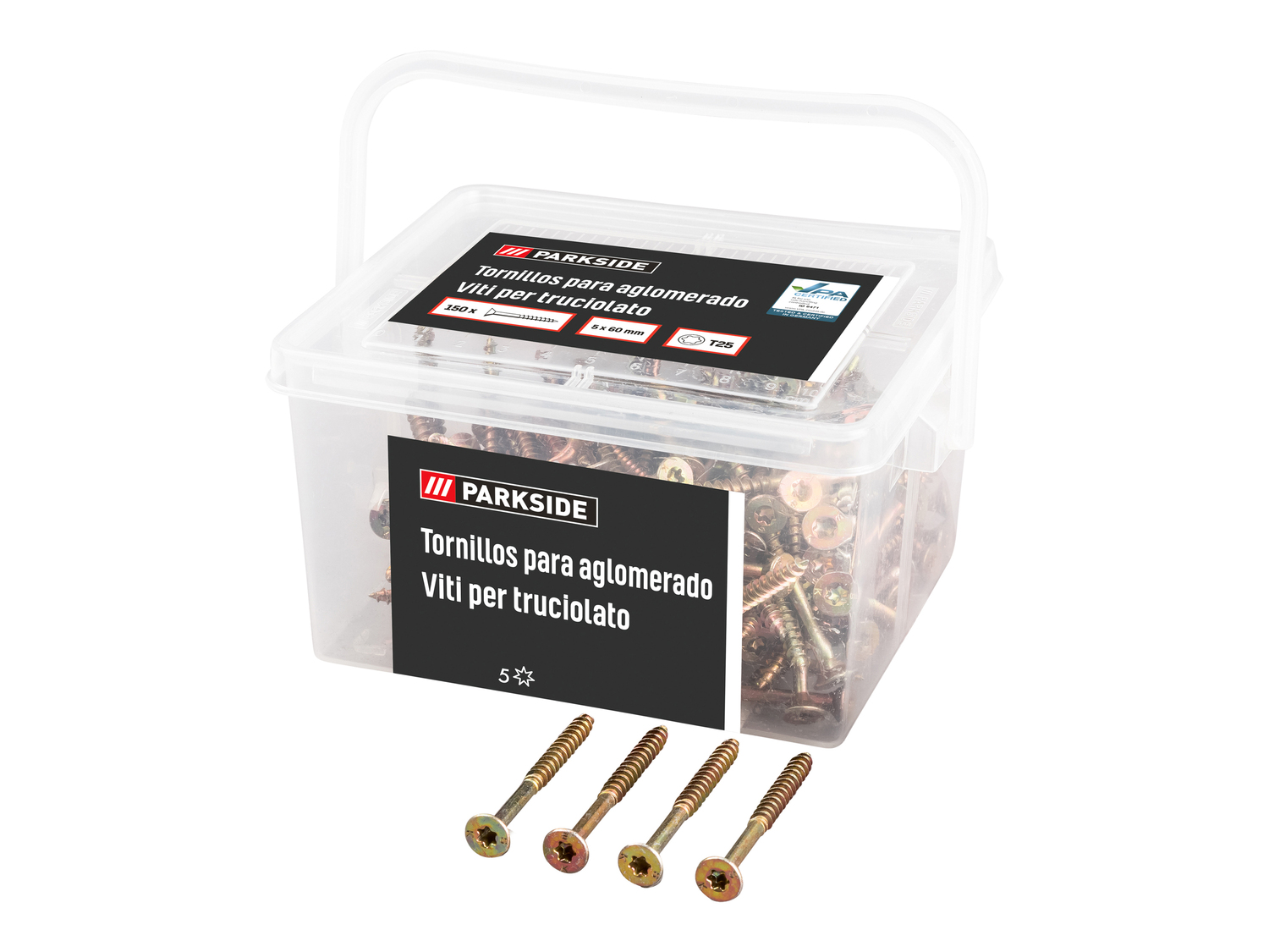 Viti per truciolato Parkside, prezzo 3.99 €
- Con testa svasata
- T20 o T25
Caratteristiche ...