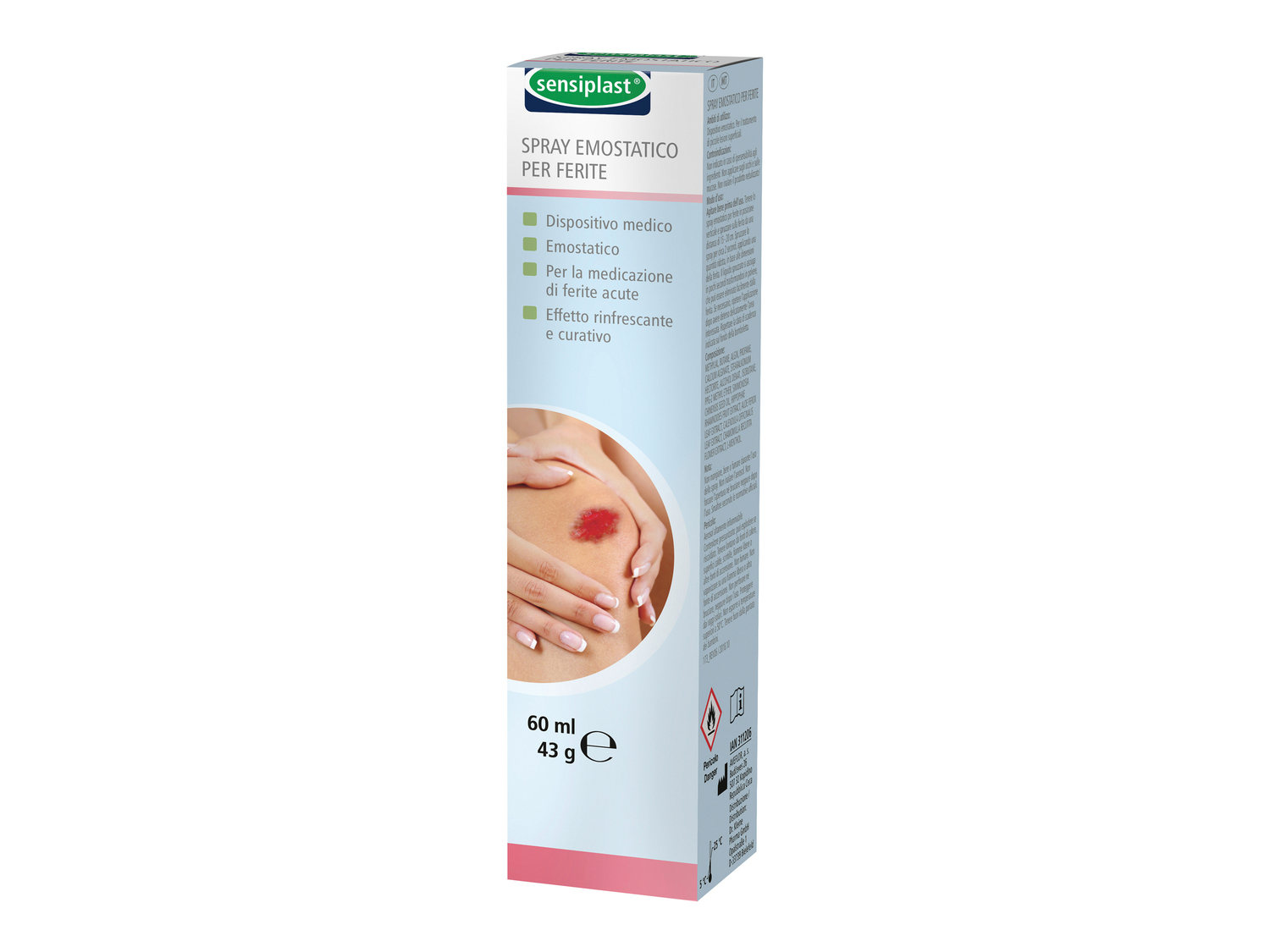 Pomata per ferite e scottature, cerotto spray o spray emostatico per ferite Sensiplast, ...