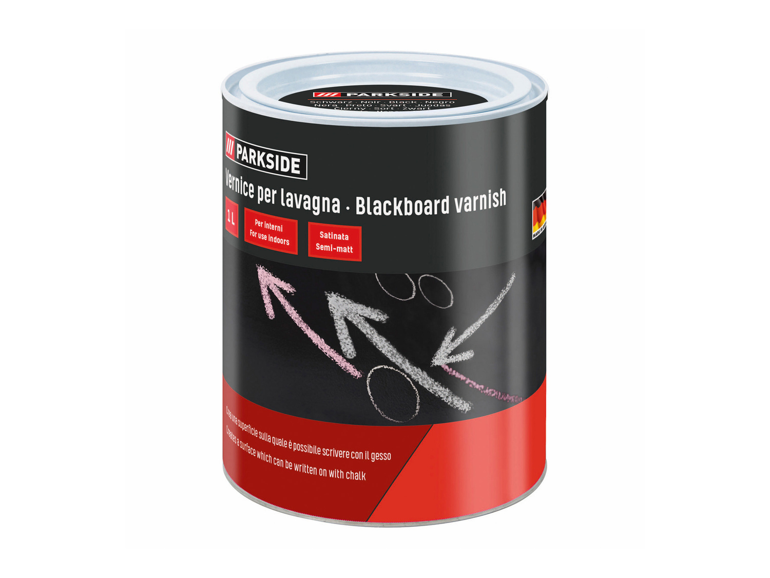 Vernice colorata, bianca o per lavagna Parkside, prezzo 4.99 €
1 L
Caratteristiche
...