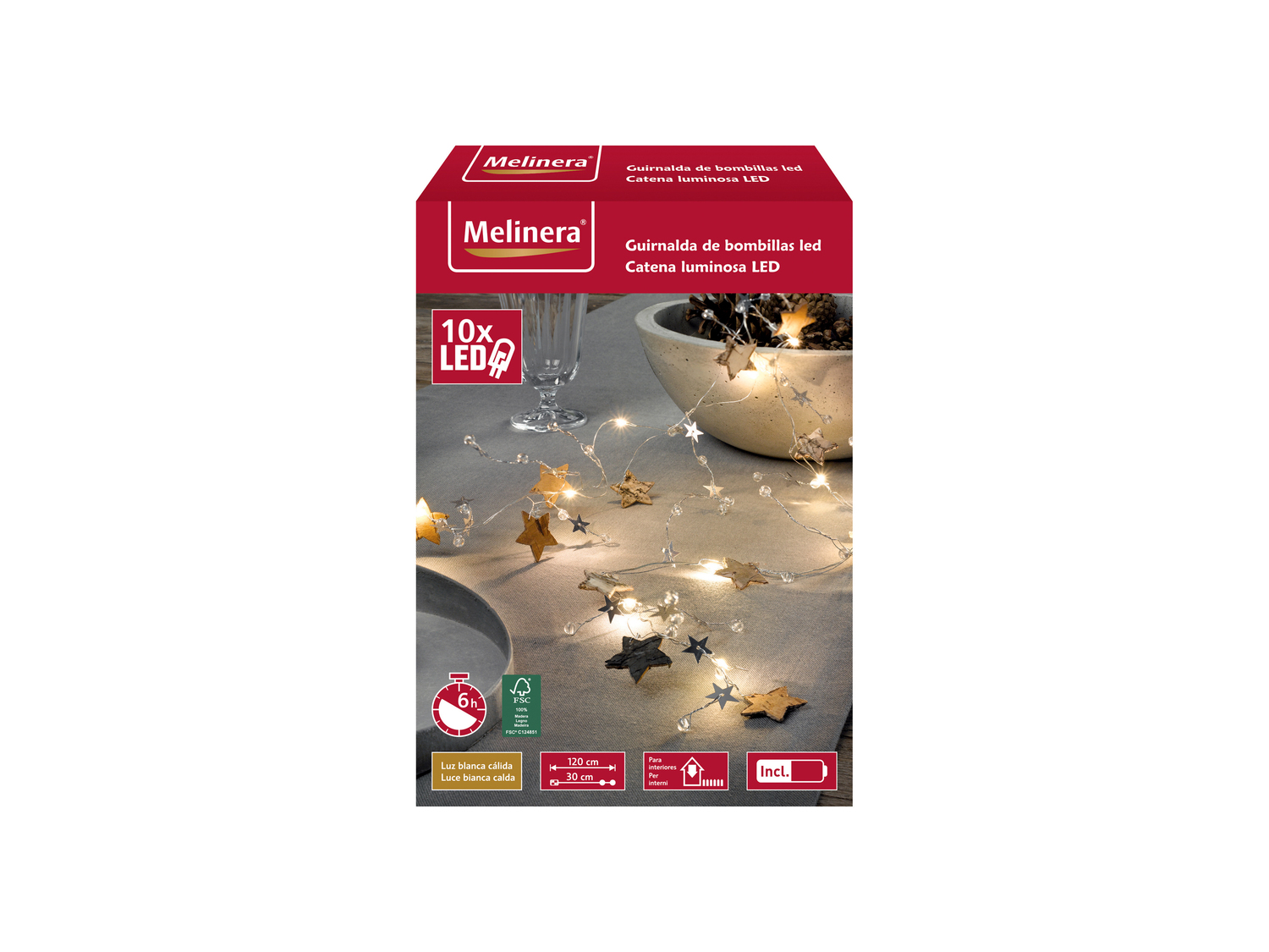 Catena LED decorativa Melinera, prezzo 3.99 €
- Per interni
- 10 LED ...