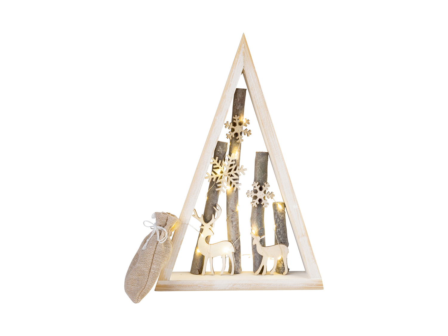 Decorazioni in legno con LED Melinera, prezzo 9.99 €
- Con luce bianca ...