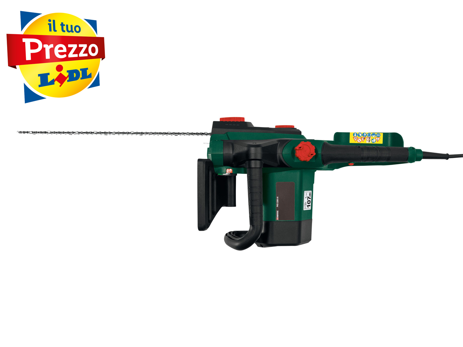 Motosega elettrica Parkside, prezzo 55.00 €
- Interruttore di sicurezza ...