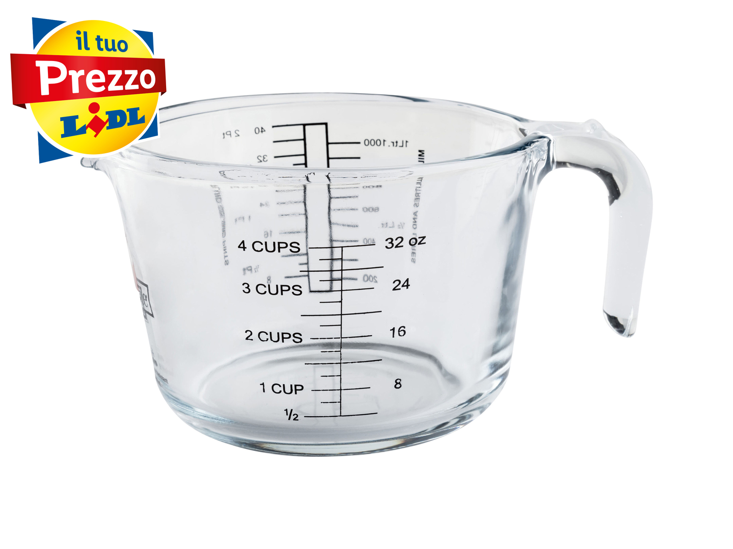 Pirofila o caraffa graduata in vetro O-cuisine, prezzo 3.99 €
- Resistente ...