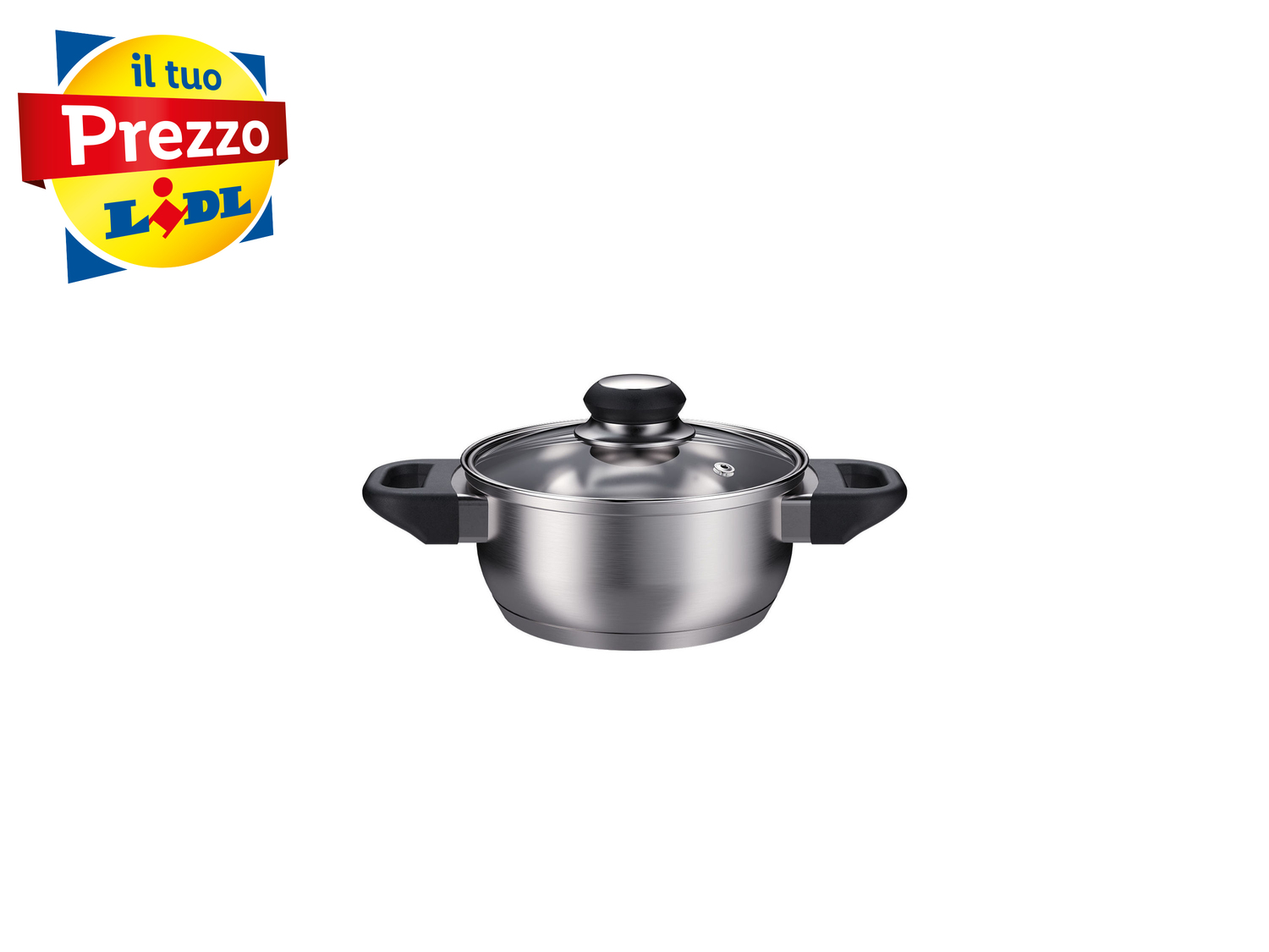 Set pentole in acciaio Ernesto, prezzo 19.99 &#8364; 
6 pezzi 
- 3 pentole con ...