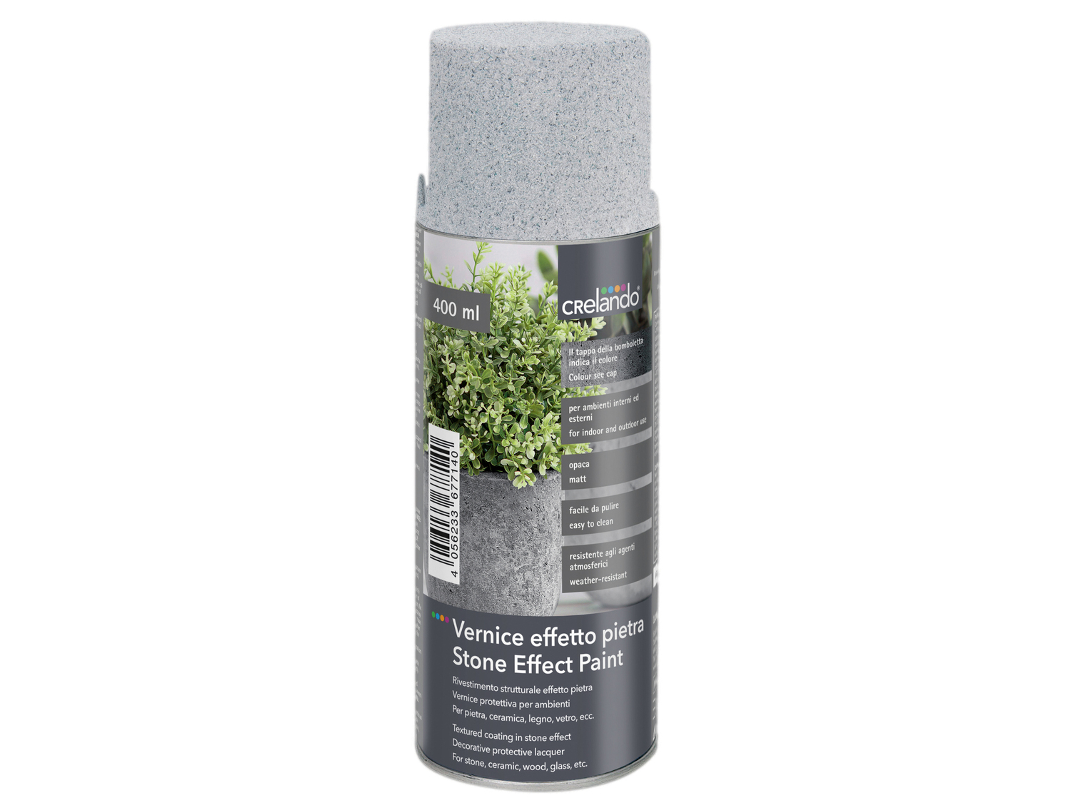 Vernice spray effetto pietra, metallica o argento Crelando, prezzo 3.99 € ...