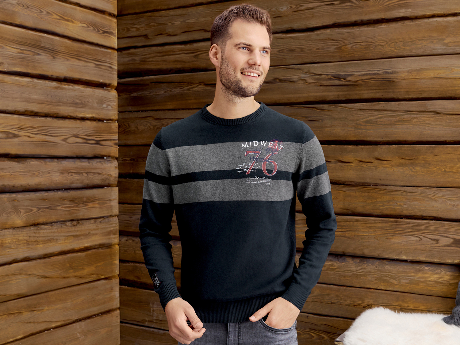 Pullover da uomo Livergy, prezzo 11.99 €
Misure: S-XL
- Con toppe sui ...