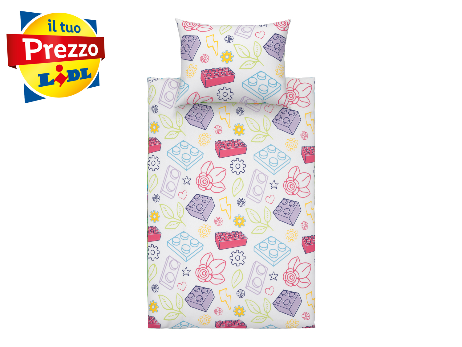 Parure copripiumino Lego, prezzo 19.99 €
Double-face
- Puro cotone
- Federa: ...