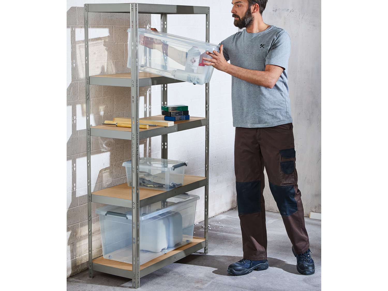 Scaffale in metallo con 5 ripiani Parkside, prezzo 49.00 €
- Montabile ...