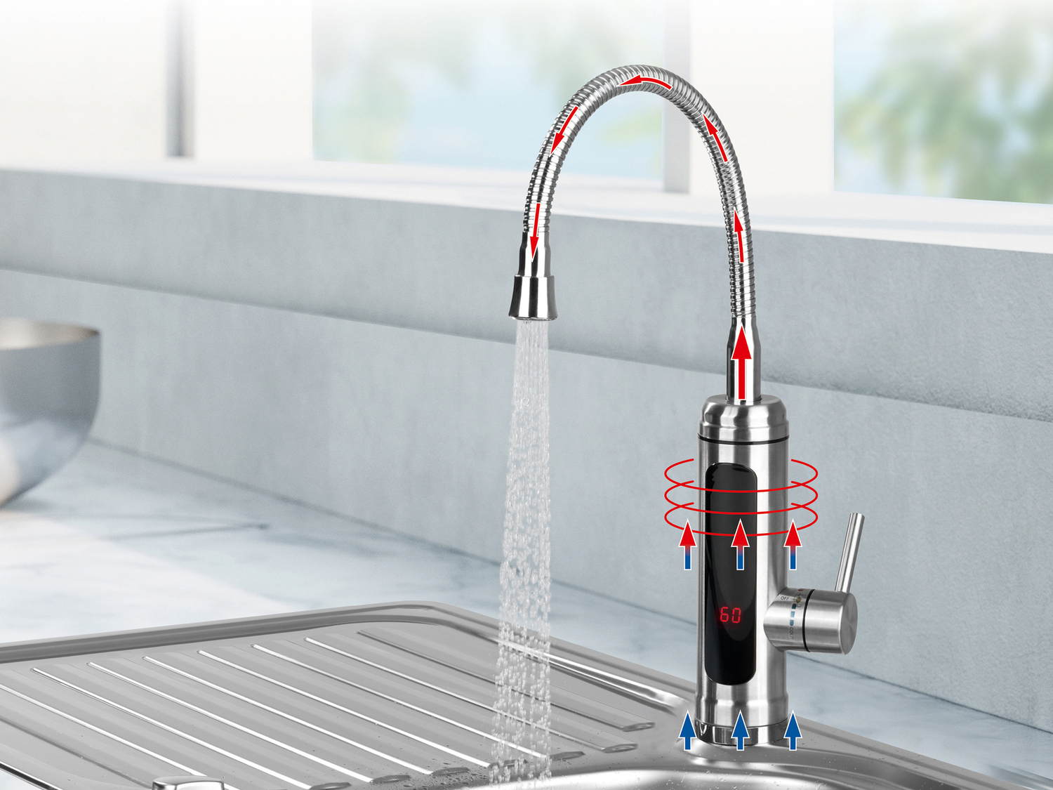 Rubinetto elettrico Easymaxx, prezzo 49.00 €
- Acqua subito calda utilizzando ...