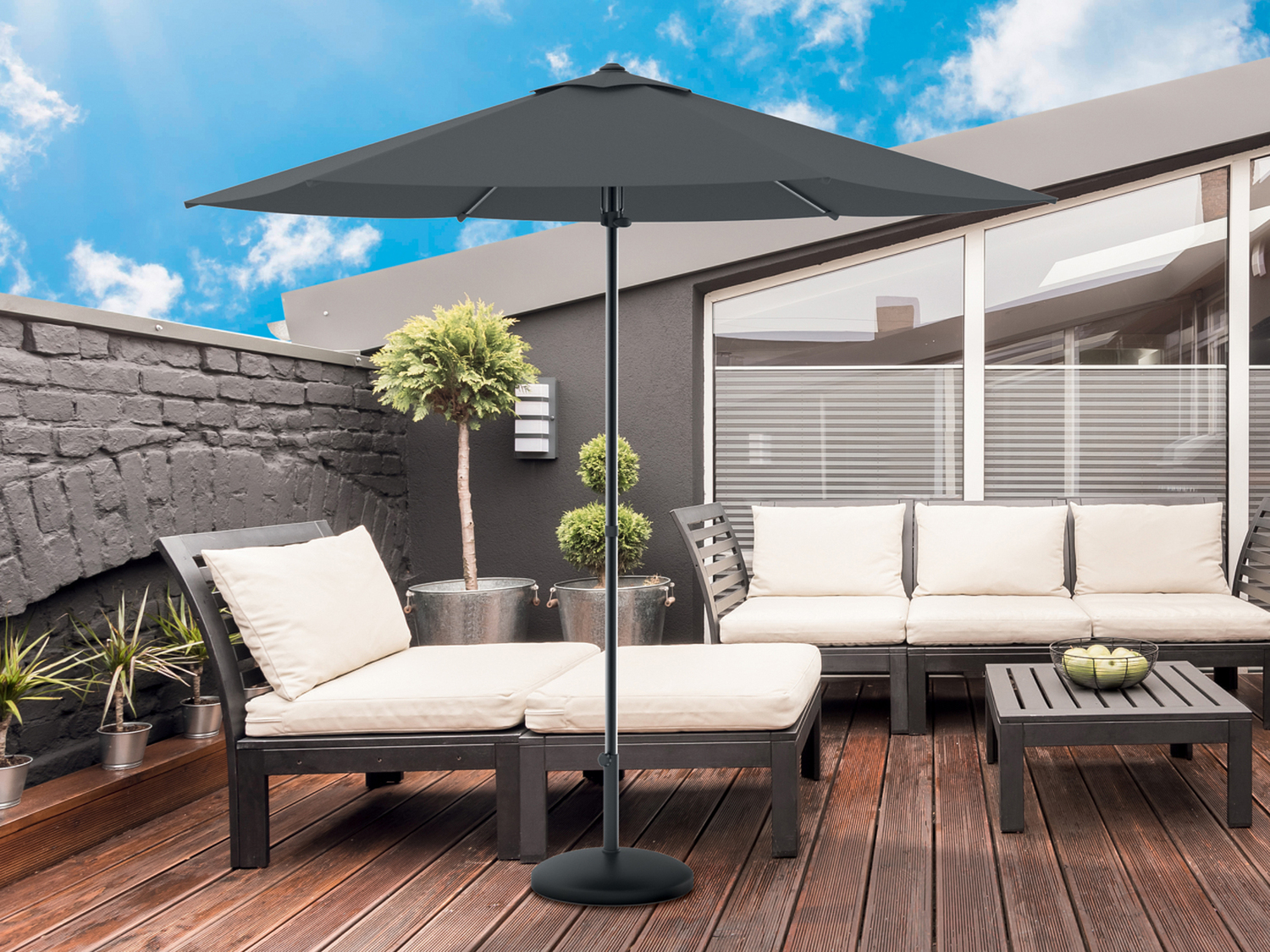Ombrellone antracite Livarno, prezzo 59.00 €
Ø 260 cm
- Sistema push-up ...