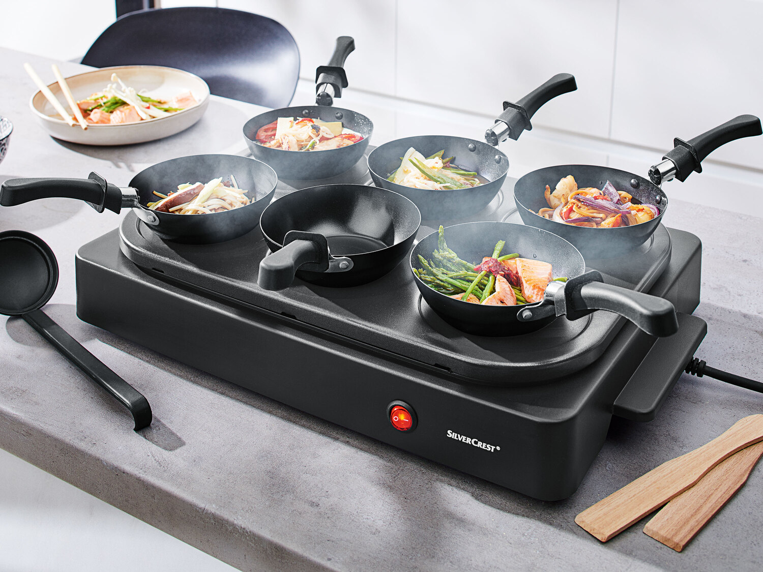 Set mini wok 2 in 1 elettrico Silvercrest Kitchen Tools, prezzo 39.99 € ...