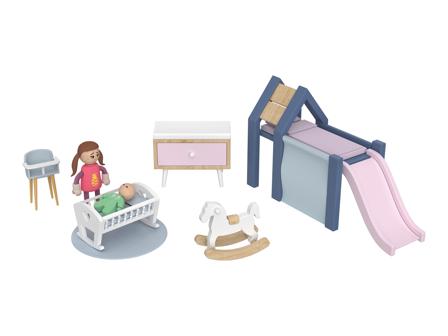 Set mobili in miniatura o set personaggi per casa bambole Playtive, prezzo 7.99 ...