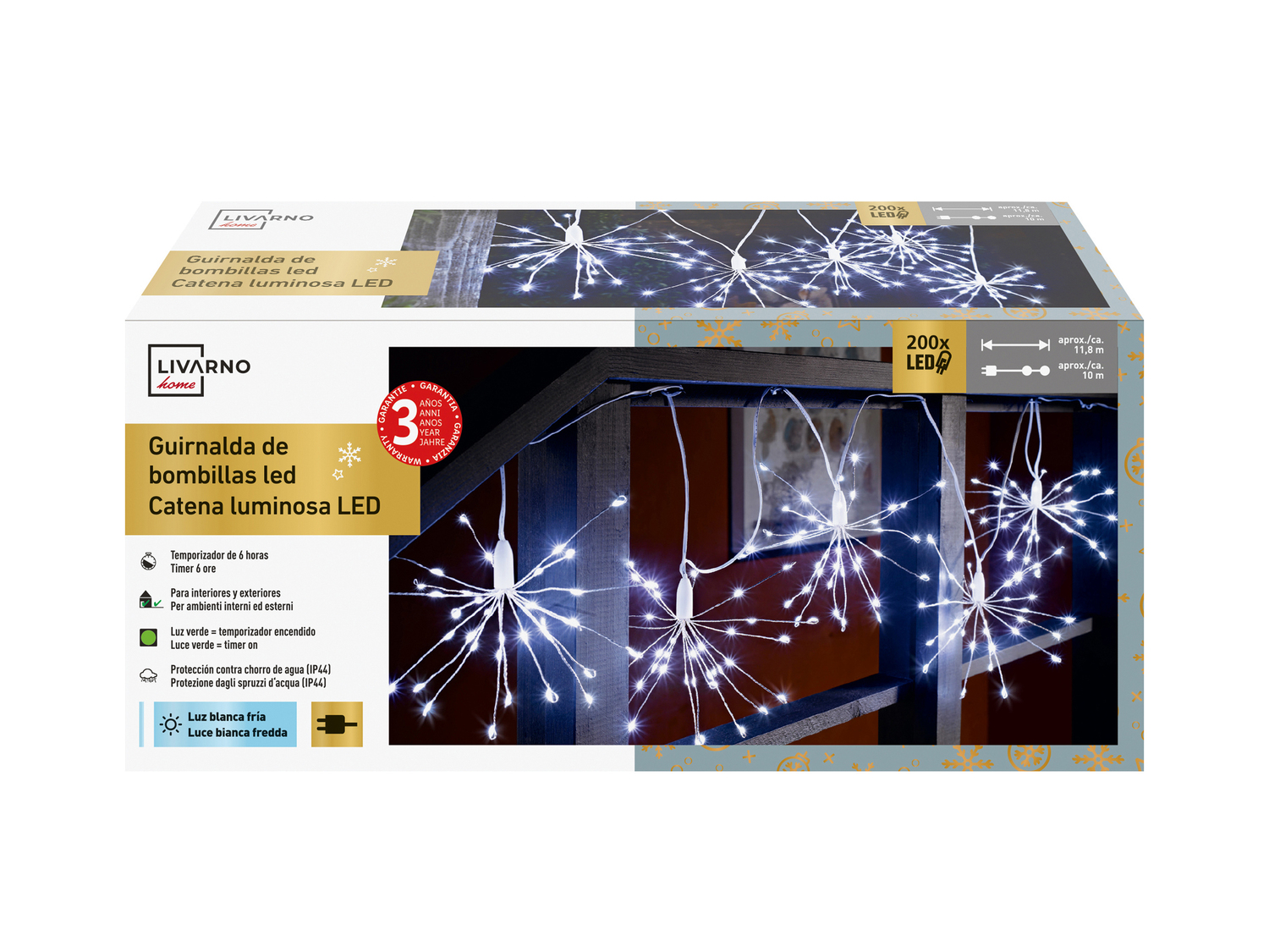 Luci natalizie 200 LED Livarno, prezzo 11.99 €
- Per ambienti interni ...
