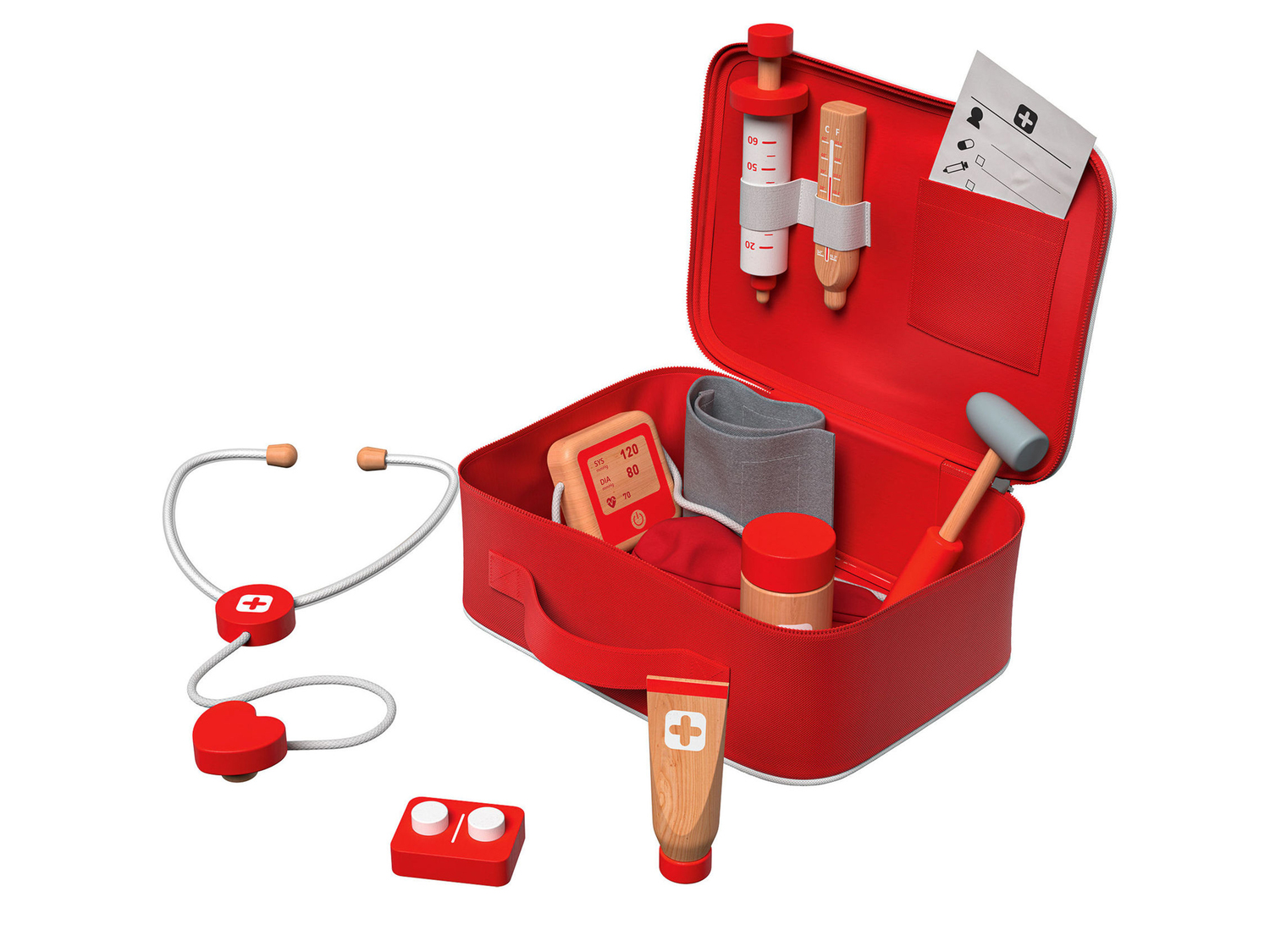 Set medico, beauty o attrezzi gioco in legno Playtive, prezzo 8.99 €
- ...