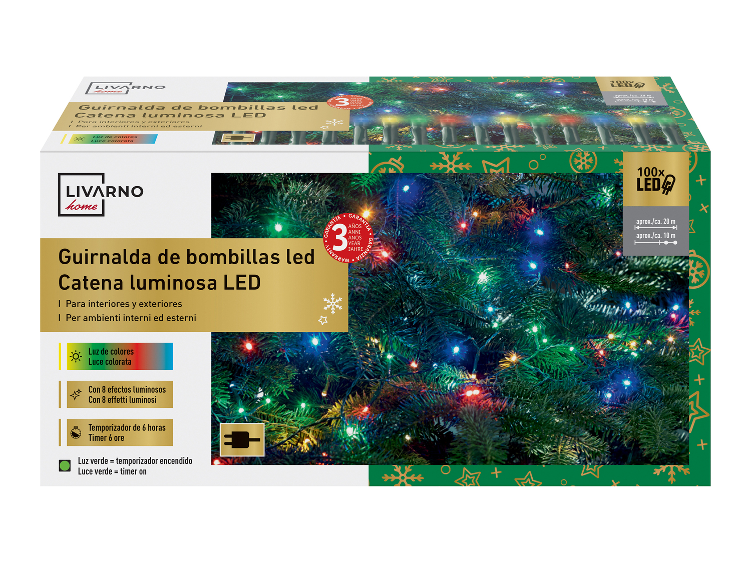 Catena luminosa 100 LED Livarno, prezzo 9.99 €
- Bianco caldo, bianco ...