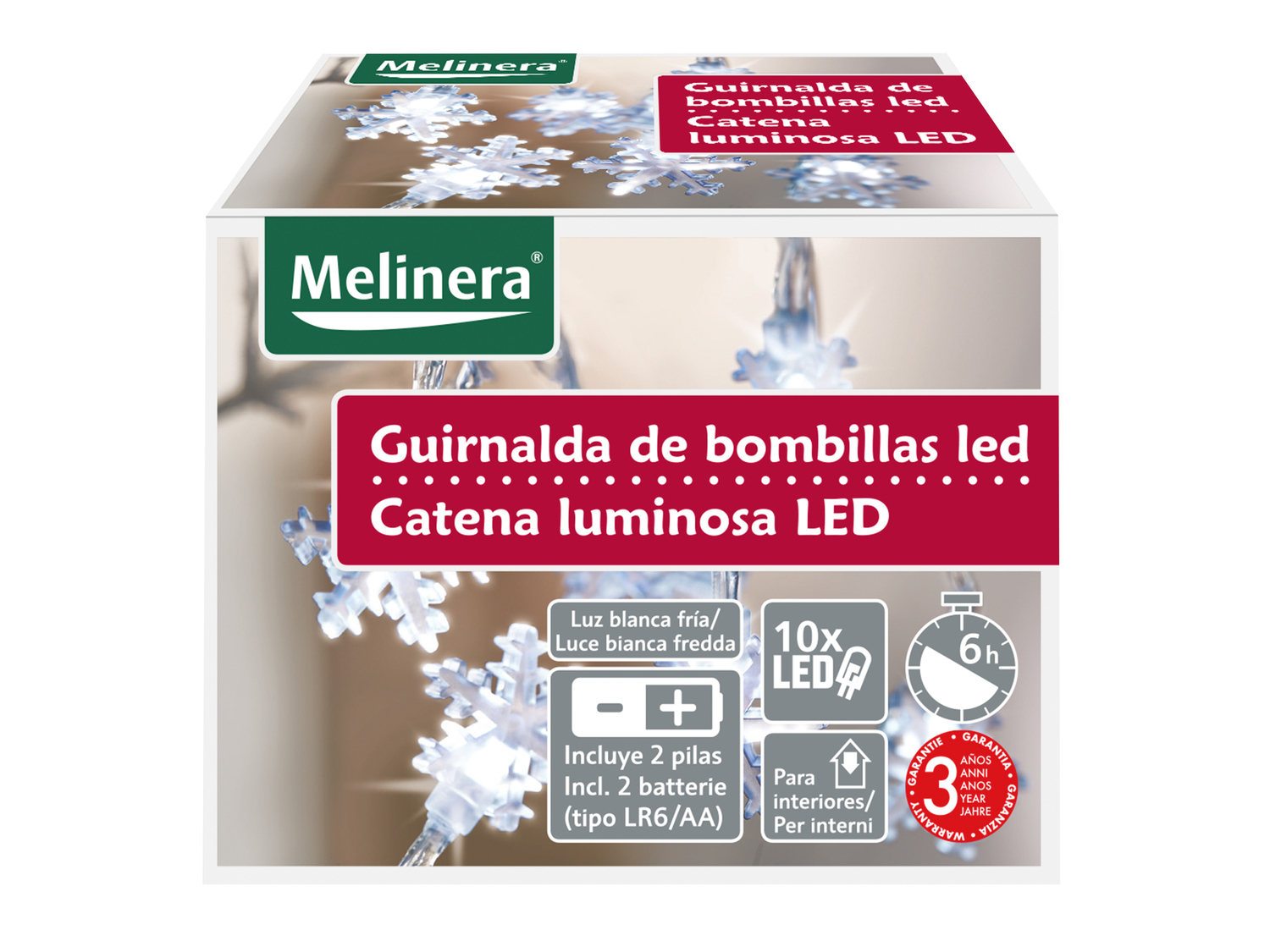 Catena luminosa LED Melinera, le prix 2.99 €
- Funzionamento a batteria ...