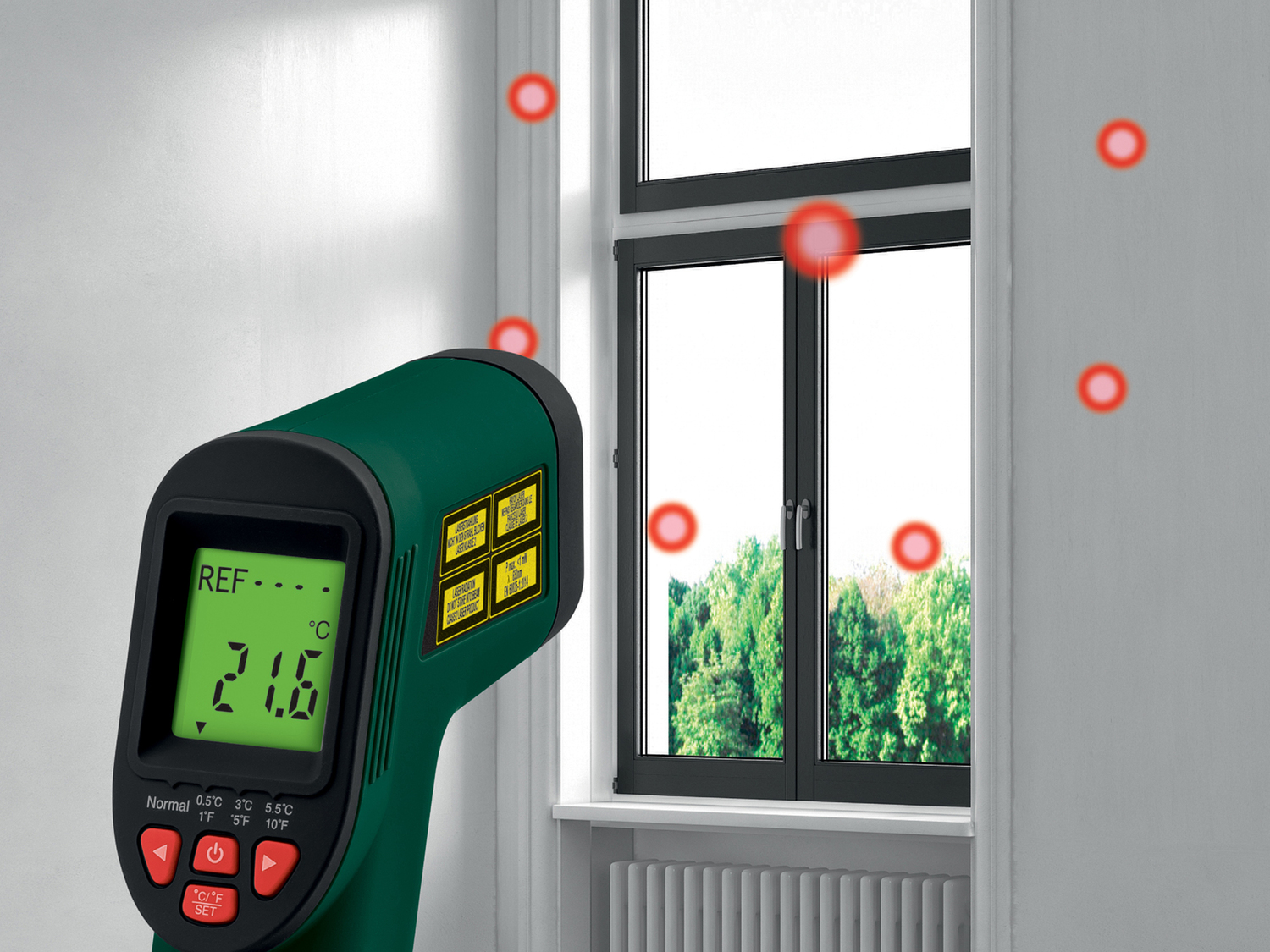 Misuratore di temperatura ad infrarossi Parkside, prezzo 16.99 € 
- Laser a 8 ...
