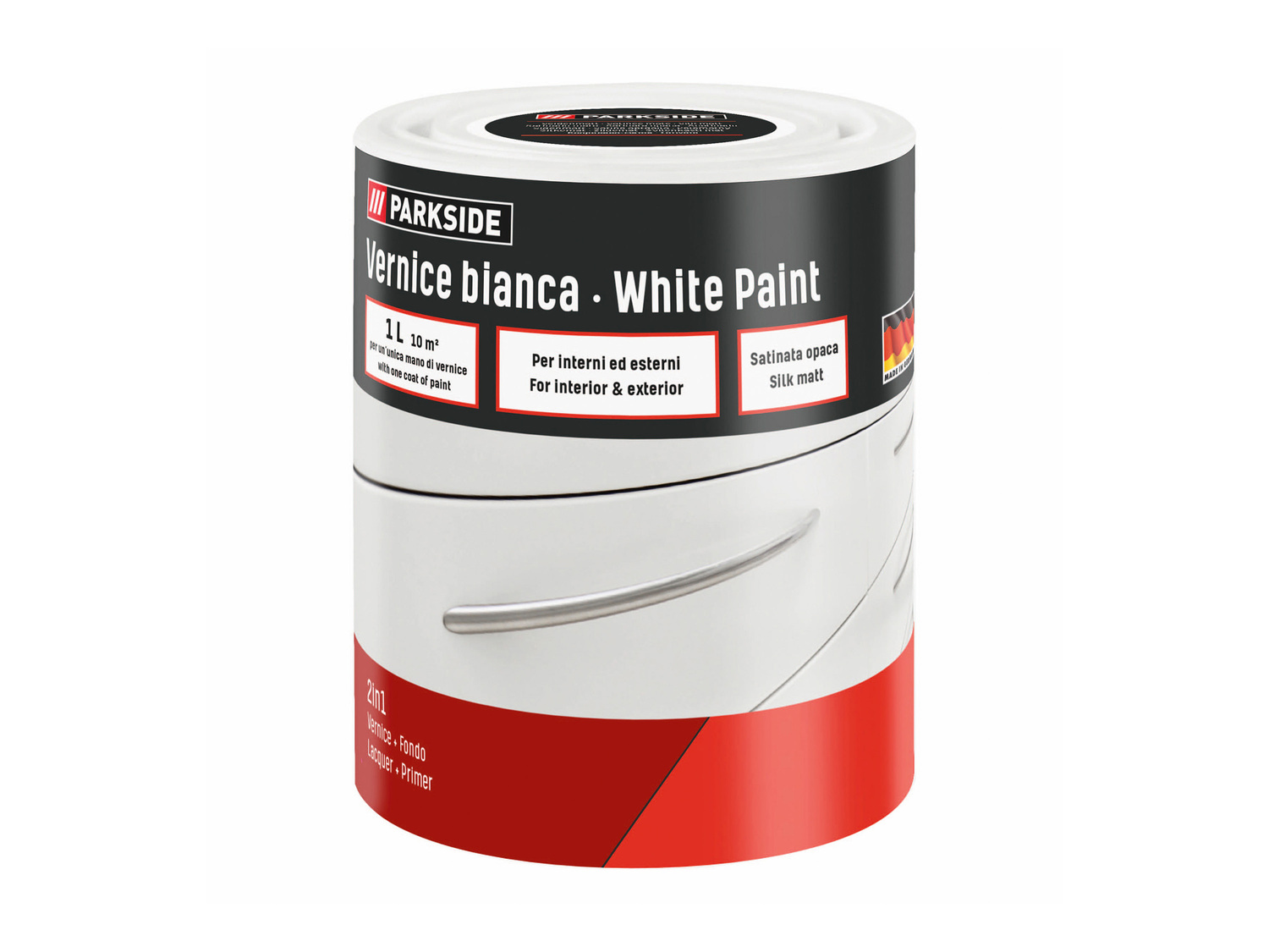 Vernice colorata, bianca o per lavagna Parkside, prezzo 4.99 €
1 L
Caratteristiche
...