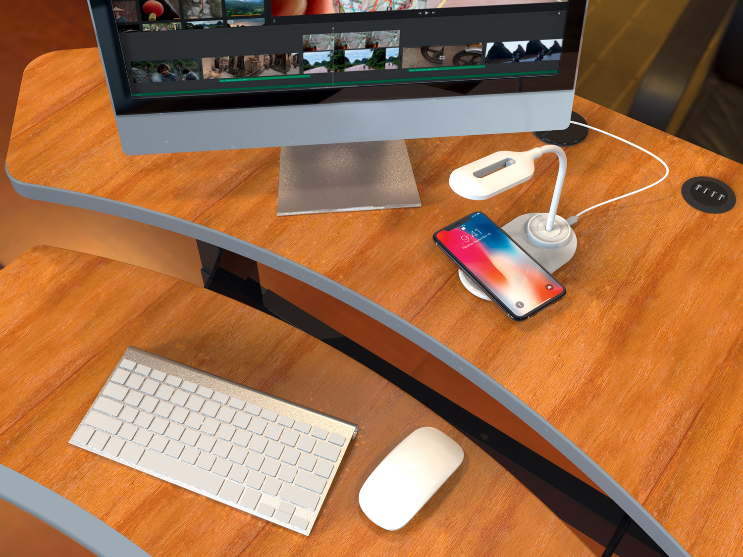 Luce LED con caricatore wireless o luce per videochiamata flessibile Digipower, ...