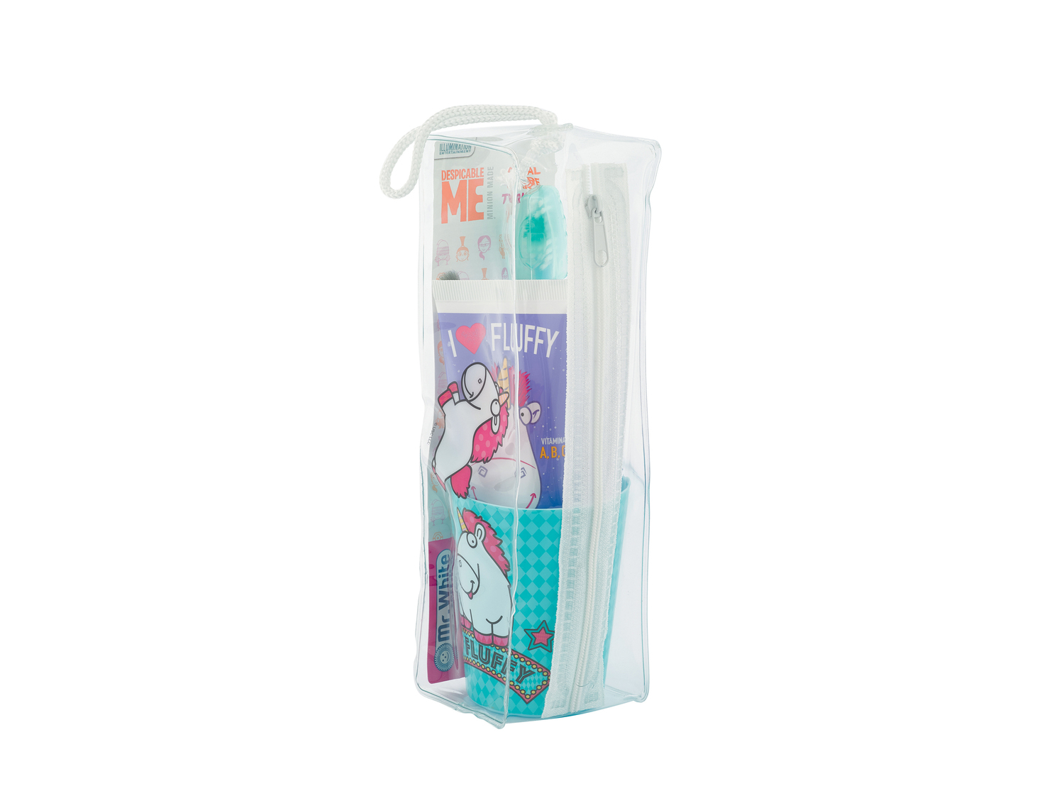 Pochette da bambini per igiene orale Spiderman, Winx, Ninja Turtles, Trolls, Maggie&amp;Bianca, ...