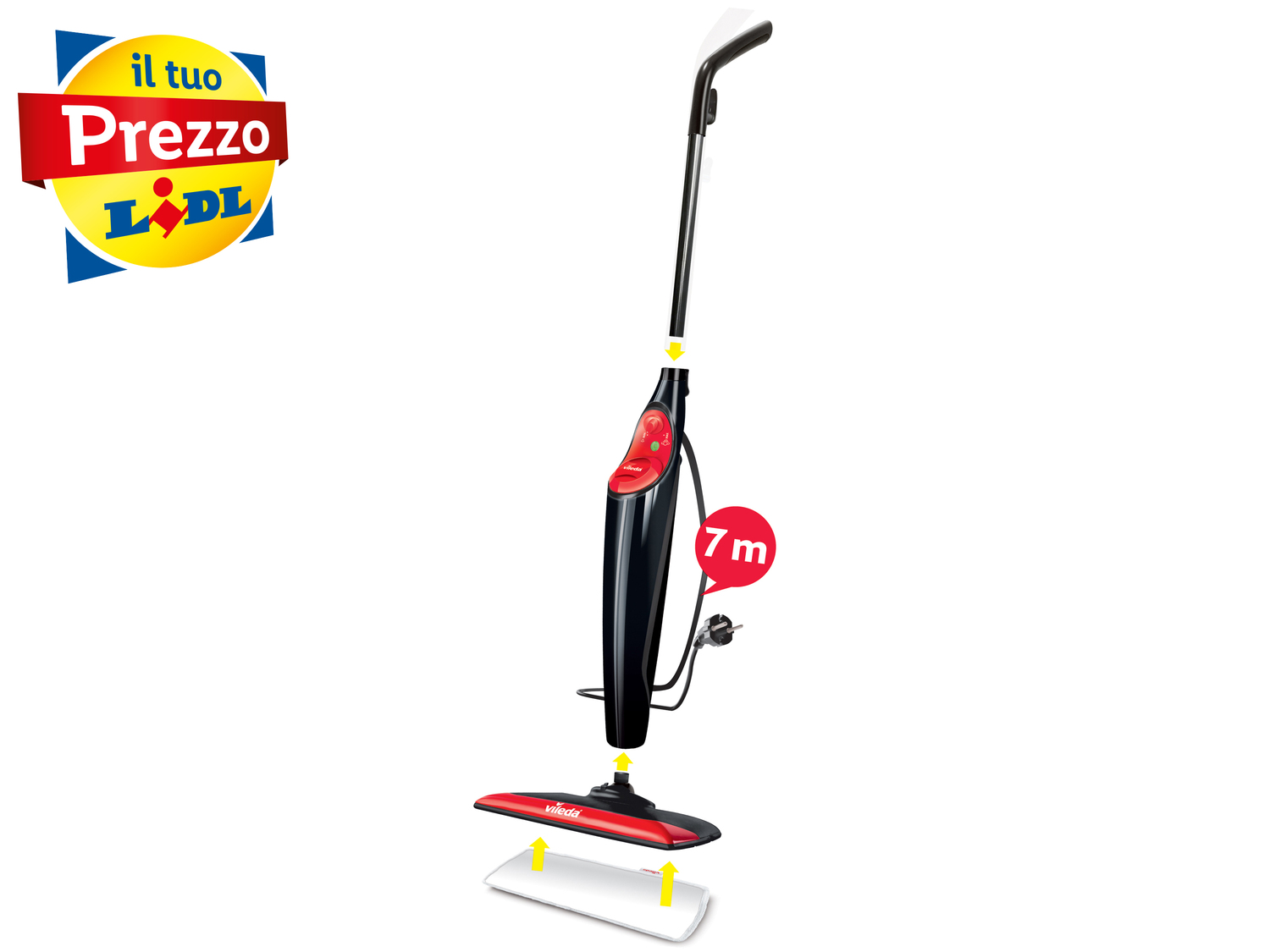 Scopa a vapore Vileda, prezzo 69.00 €
- Per tutti i tipi di pavimento e senza ...