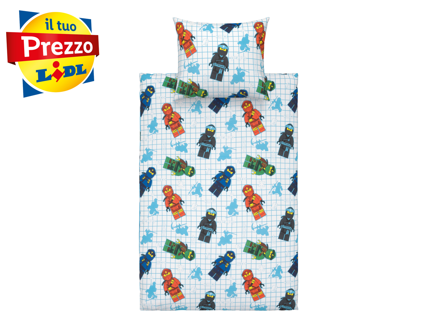 Parure copripiumino Lego, prezzo 19.99 €
Double-face
- Puro cotone
- Federa: ...
