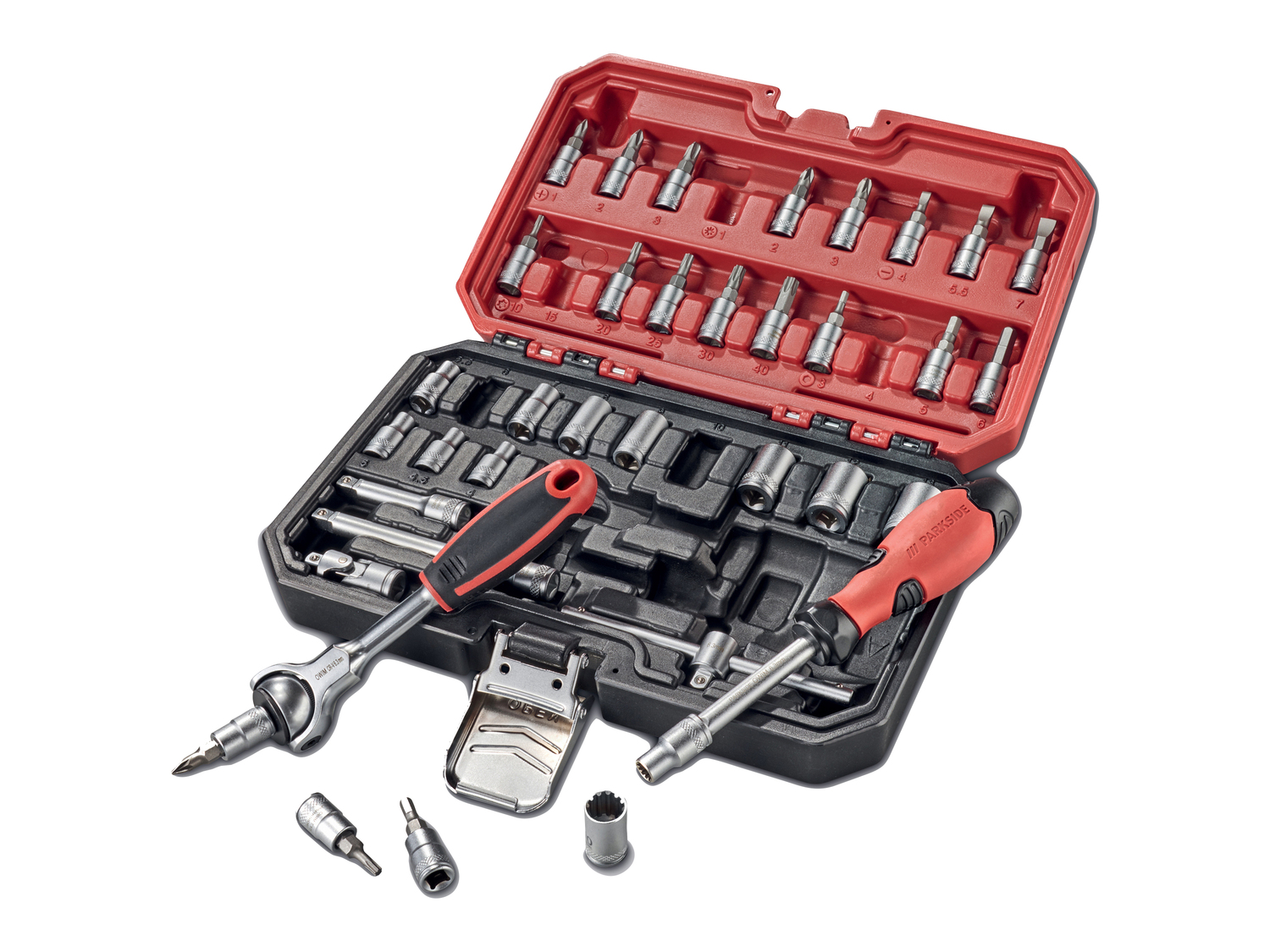 Set chiavi a cricco Parkside, prezzo 22.99 €
37 o 39 pezzi
- Cricchetto ...