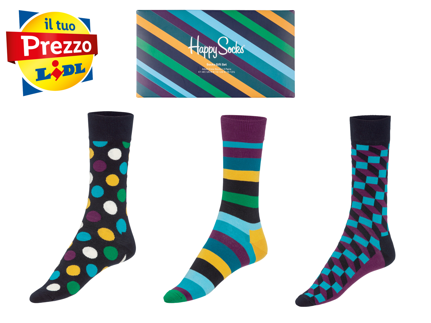 Calze Happy Socks Happy-socks, prezzo 14.99 €
3 paia - Misure: 36-46
Taglie ...