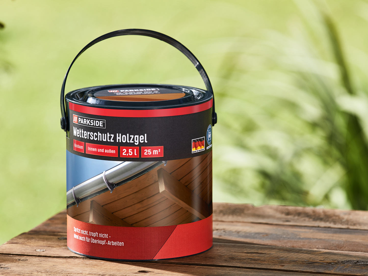Gel protettivo per legno Parkside, prezzo 9.99 € 
2,5 L 
- Per interni ed esterni
Caratteristiche ...