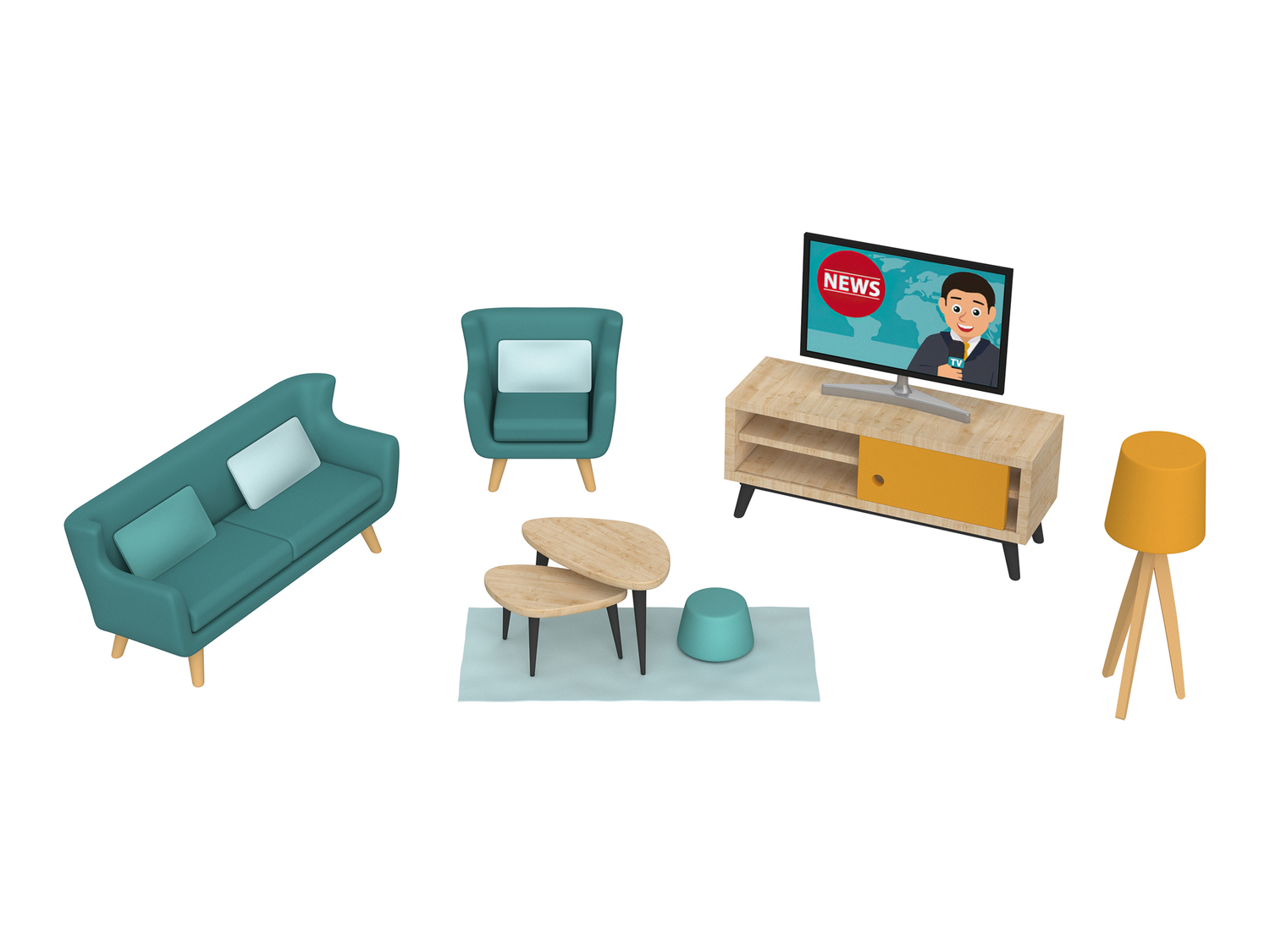 Set mobili in miniatura o set personaggi per casa bambole Playtive, prezzo 7.99 ...