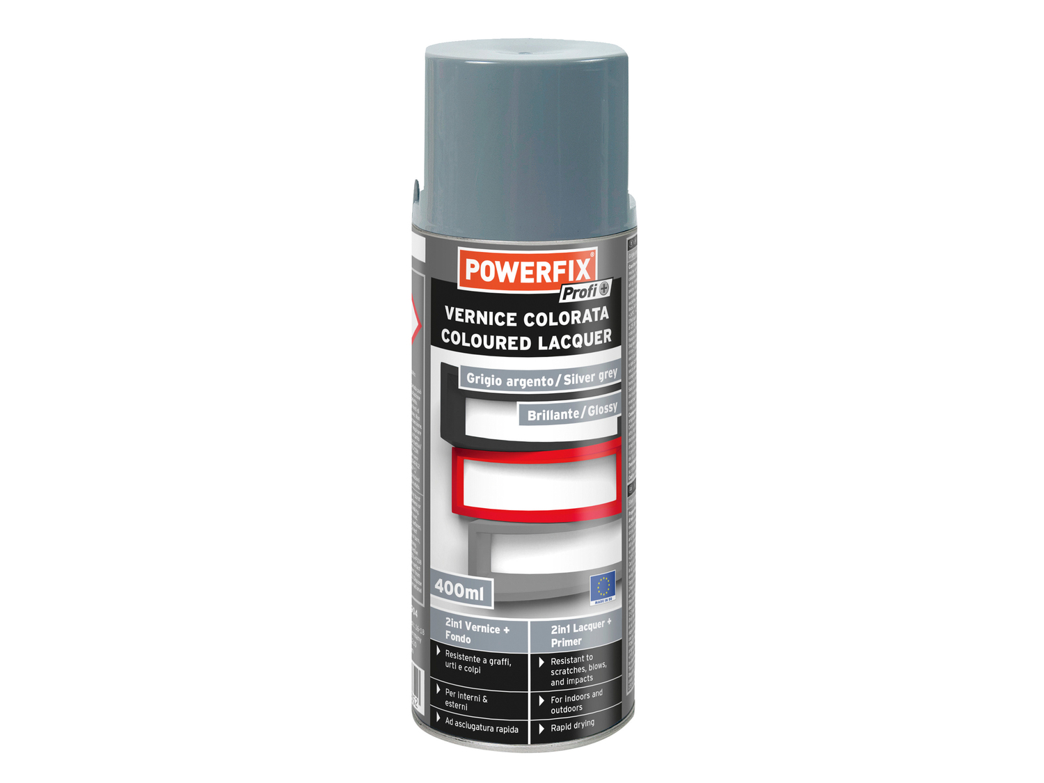 Vernice trasparente o colorata spray Powerfix, prezzo 2.99 €
400 ml
Caratteristiche